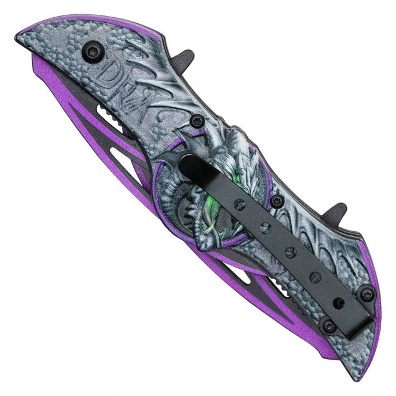 10.5" Purple Dragon Pocket Knife – Majestic Design & Fierce Functionality