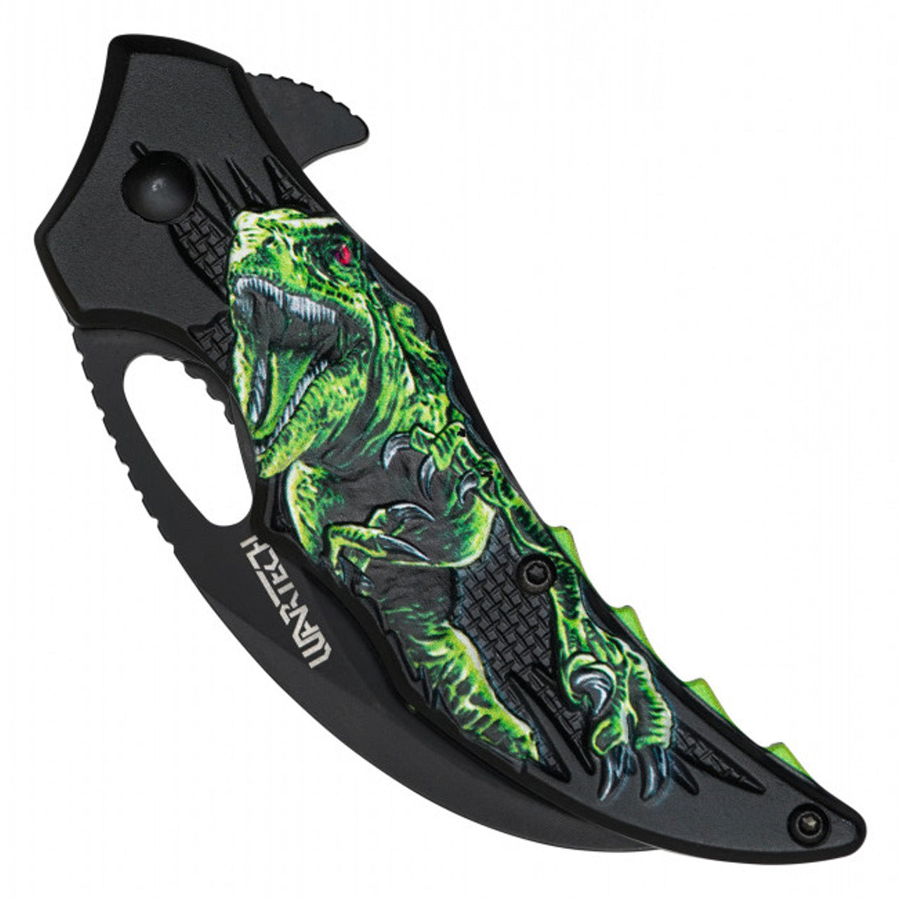 7" Green T-Rex Pocket Knife – Prehistoric Power in Your Pocket