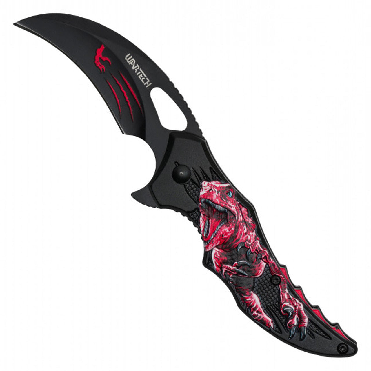 7" Red T-Rex Pocket Knife – Bold & Prehistoric Design