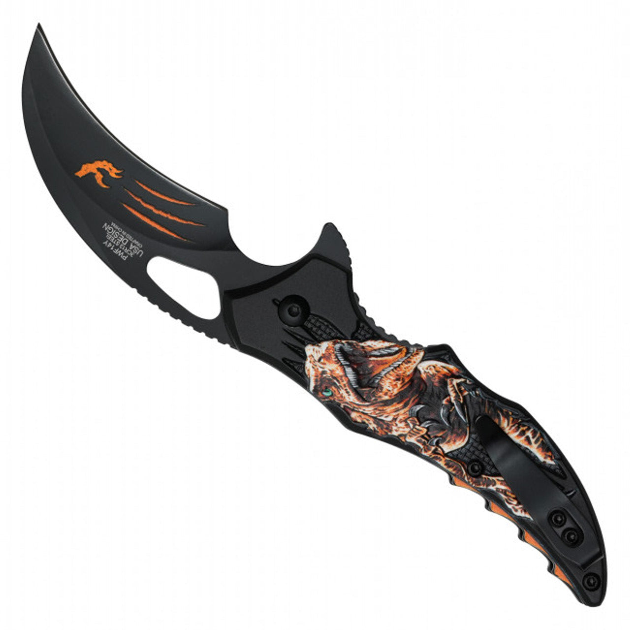 7" Orange T-Rex Pocket Knife – Fierce & Functional