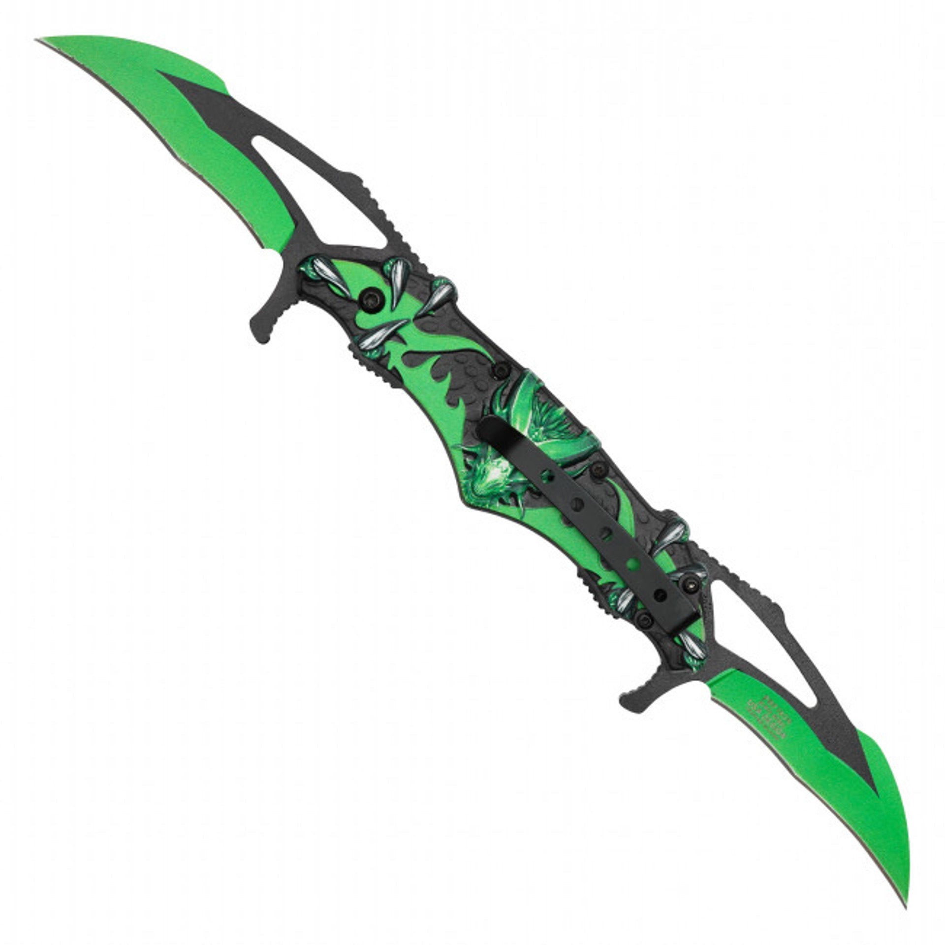 11" Green Dragon Pocket Knife – Fantasy Folding Knife
