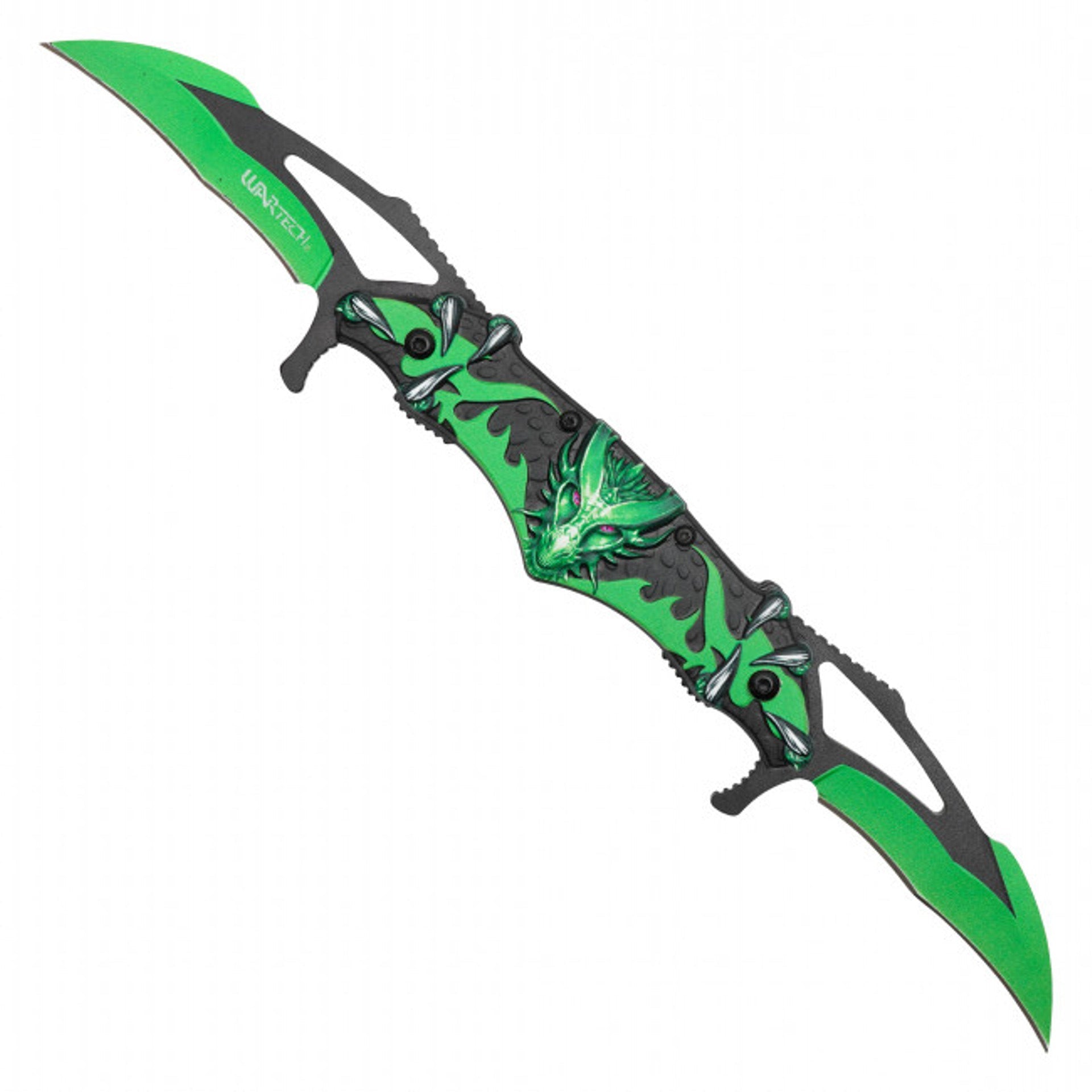 11" Green Dragon Pocket Knife – Fantasy Folding Knife
