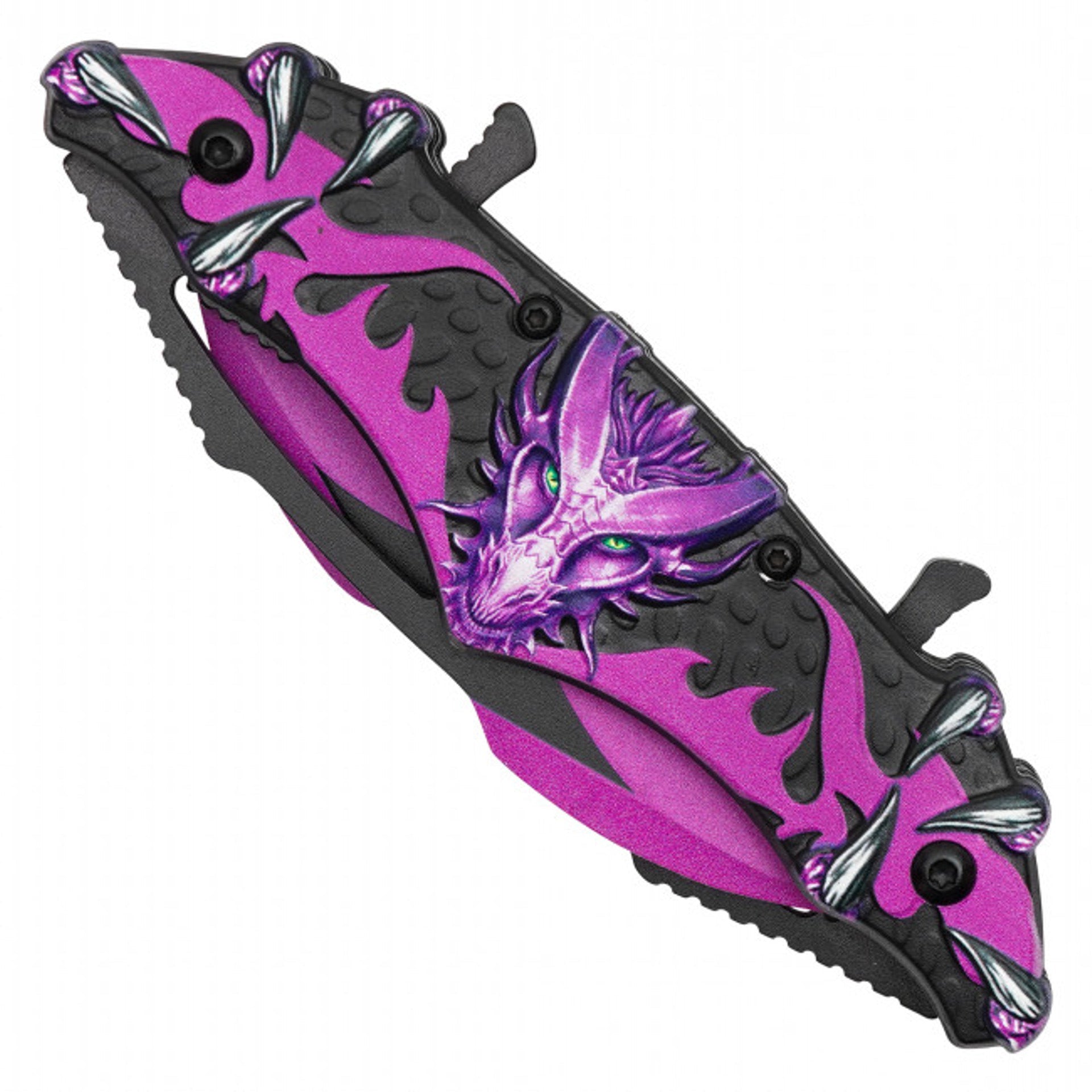 11" Purple Dragon Pocket Knife – Fantasy Folding Knife