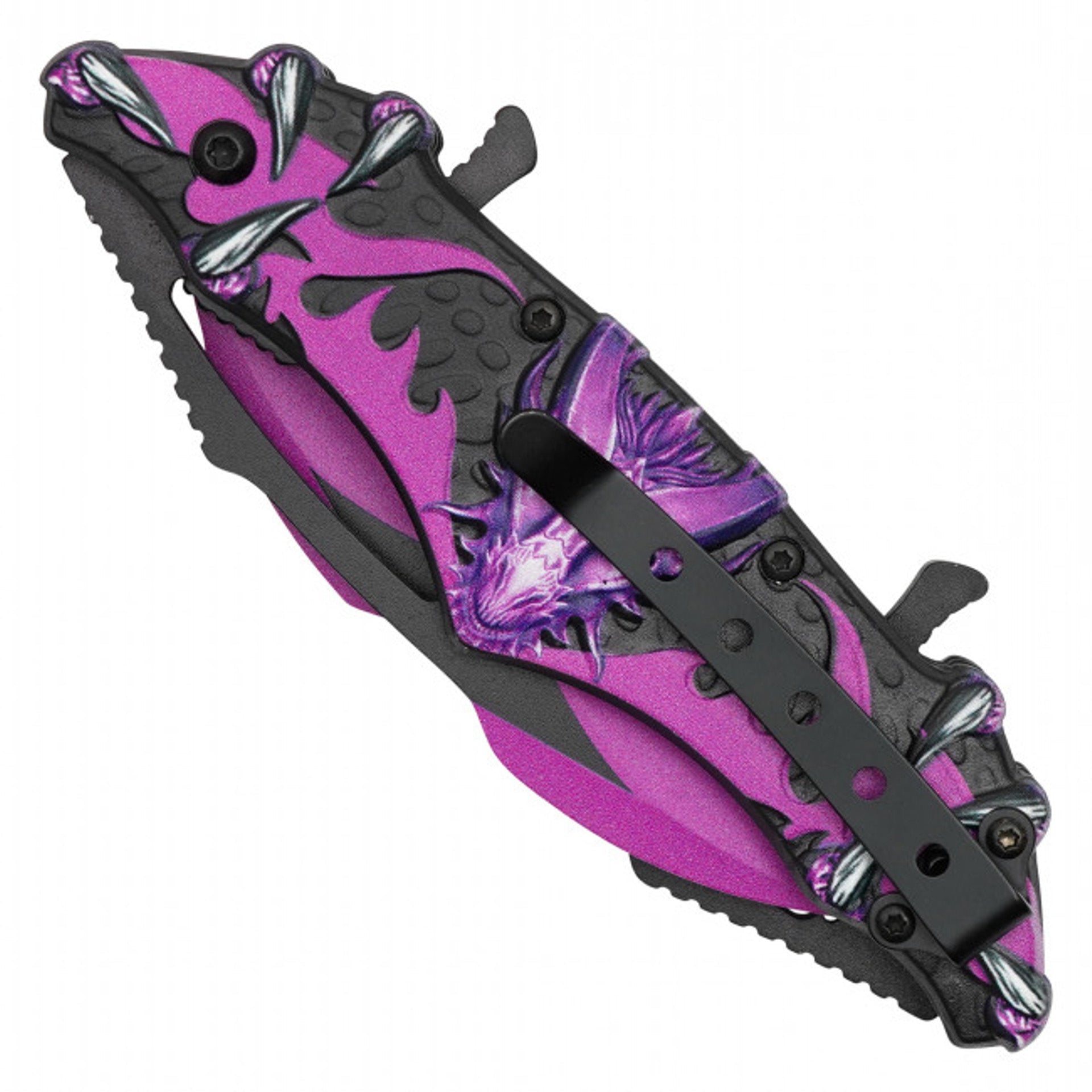 11" Purple Dragon Pocket Knife – Fantasy Folding Knife
