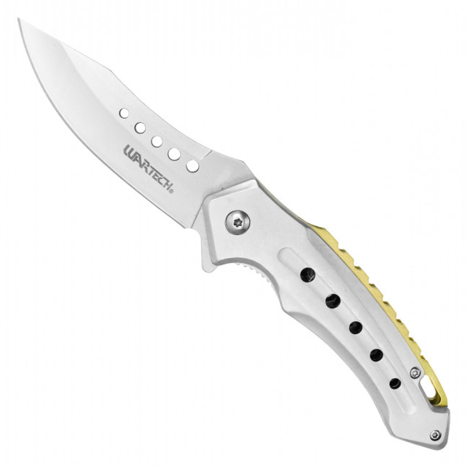 8" Curved Pocket Knife – Chrome Finish & Yellow Handle