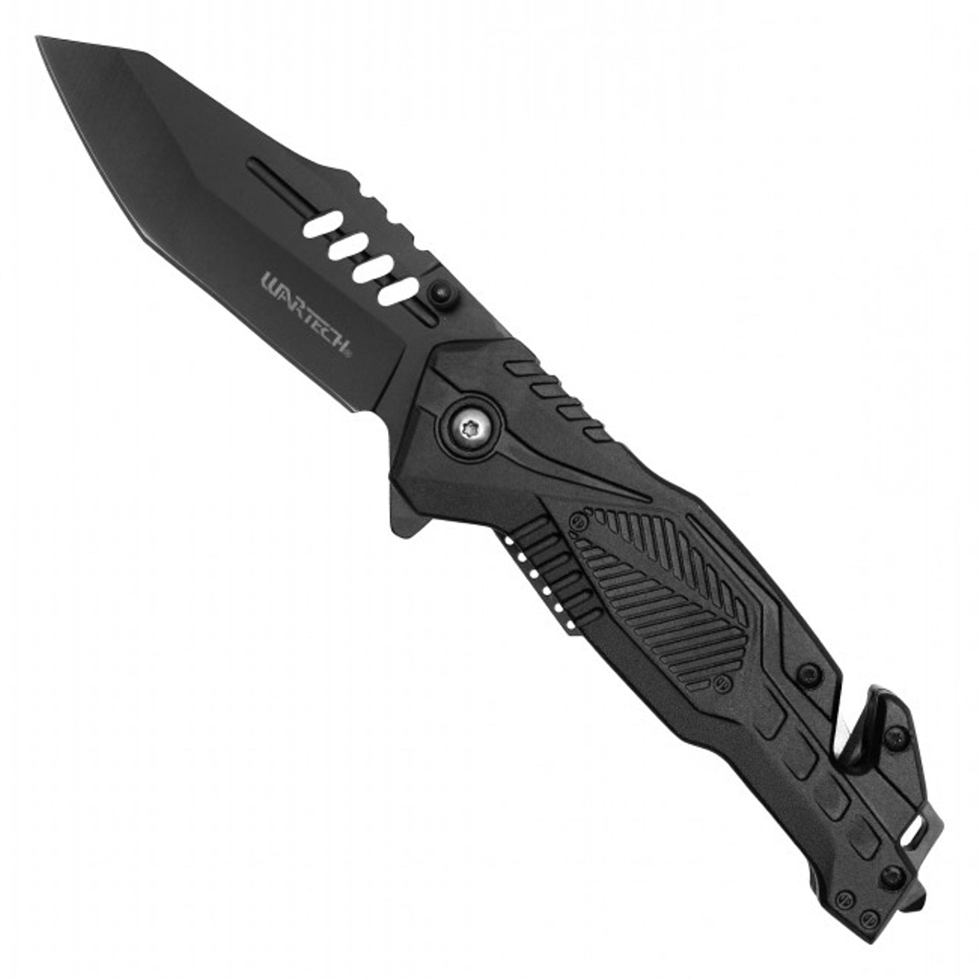 8.5" Tactical Pocket Knife – All-Black Steel Blade & Handle