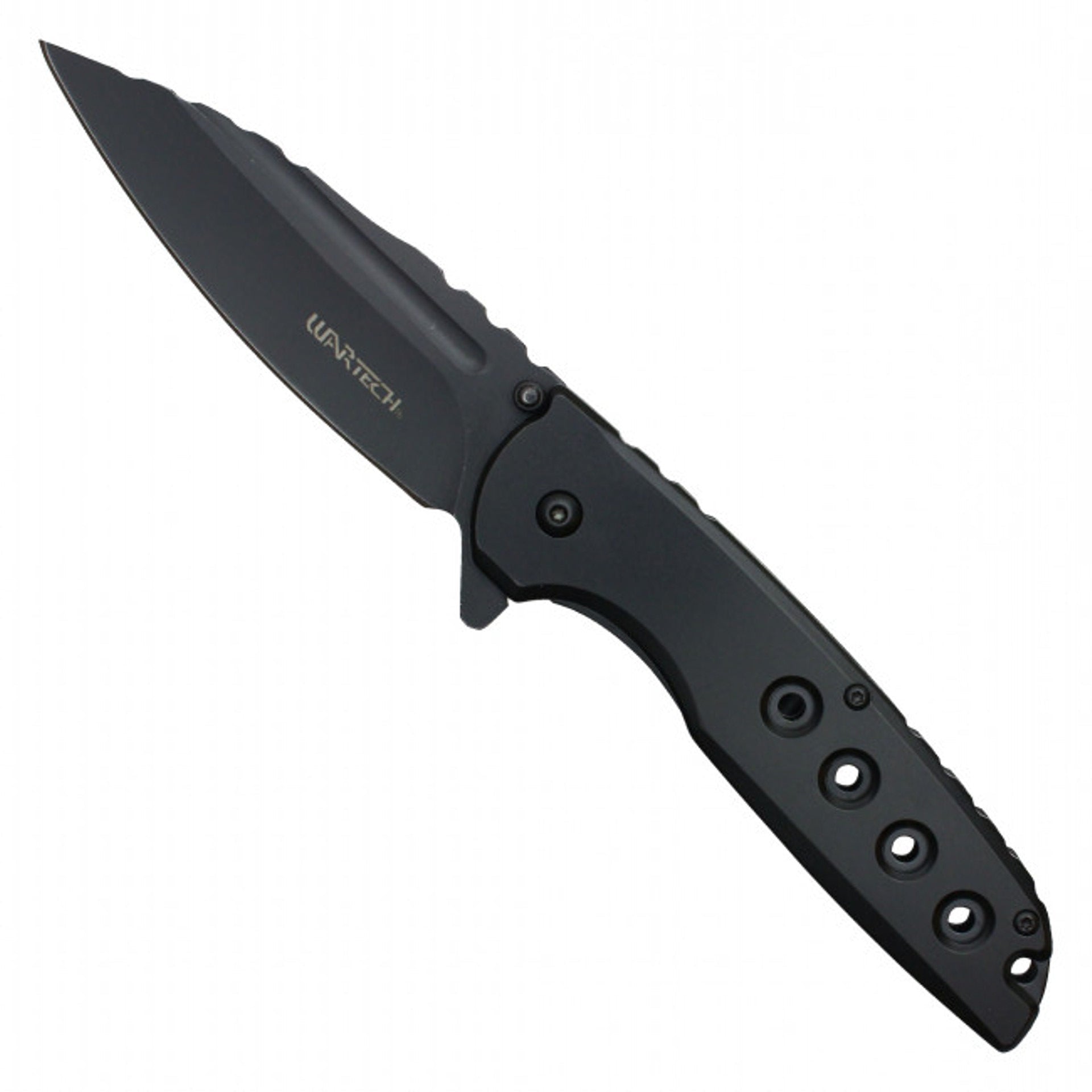 8.5" Perforated Pocket Knife - Black