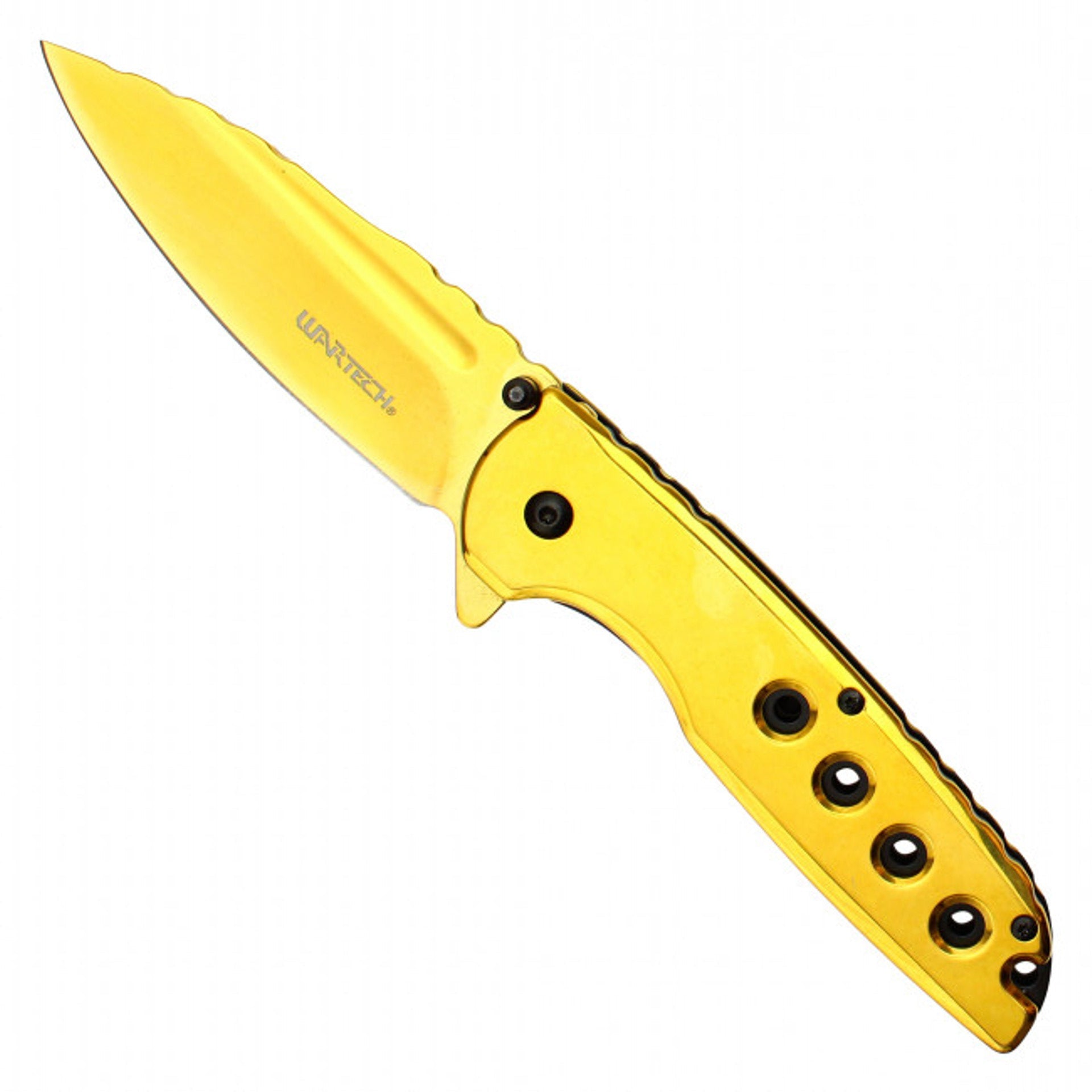 8.5" Perforated Pocket Knife - Gold