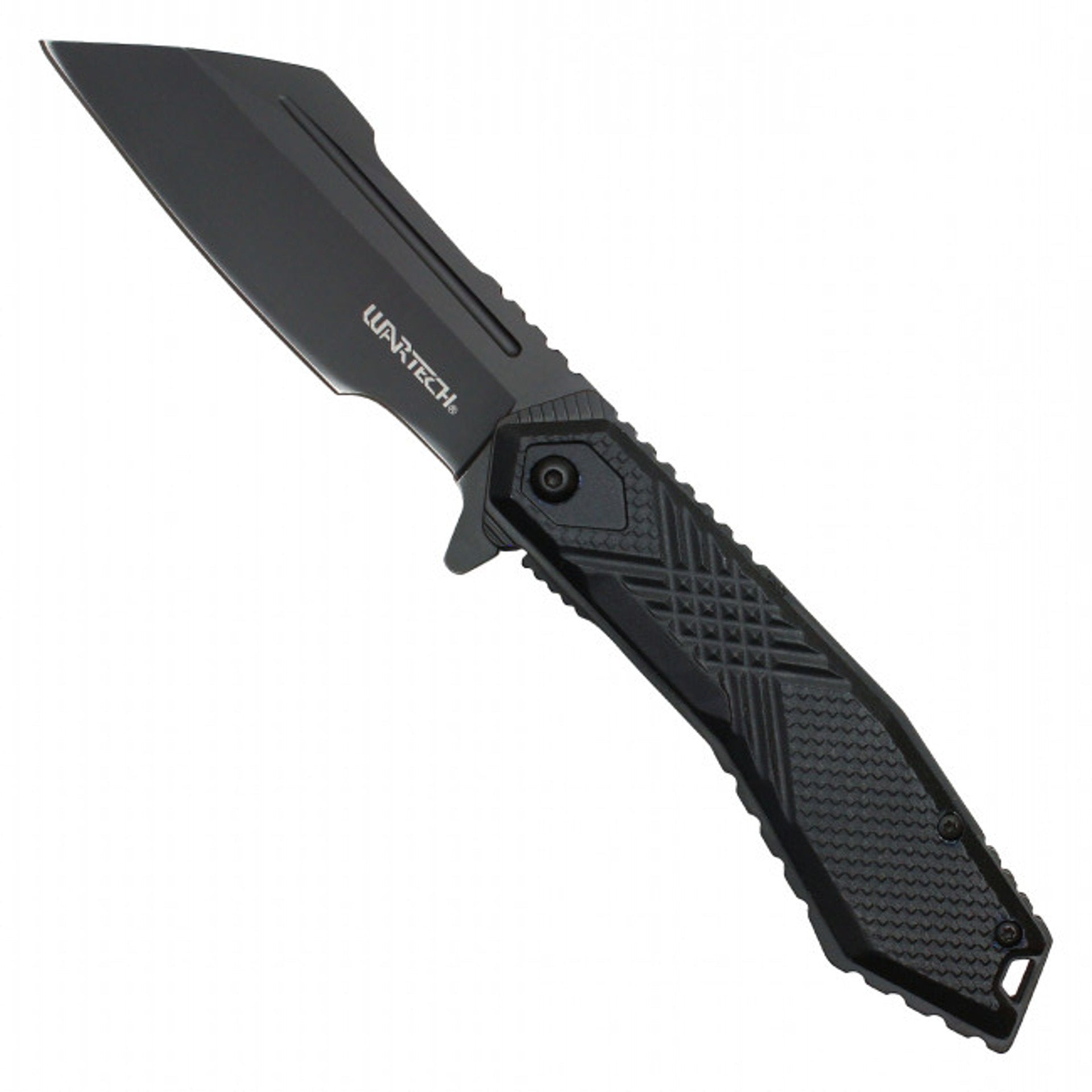 8.25" Black Textured Pocket Knife – Sleek & Tactical