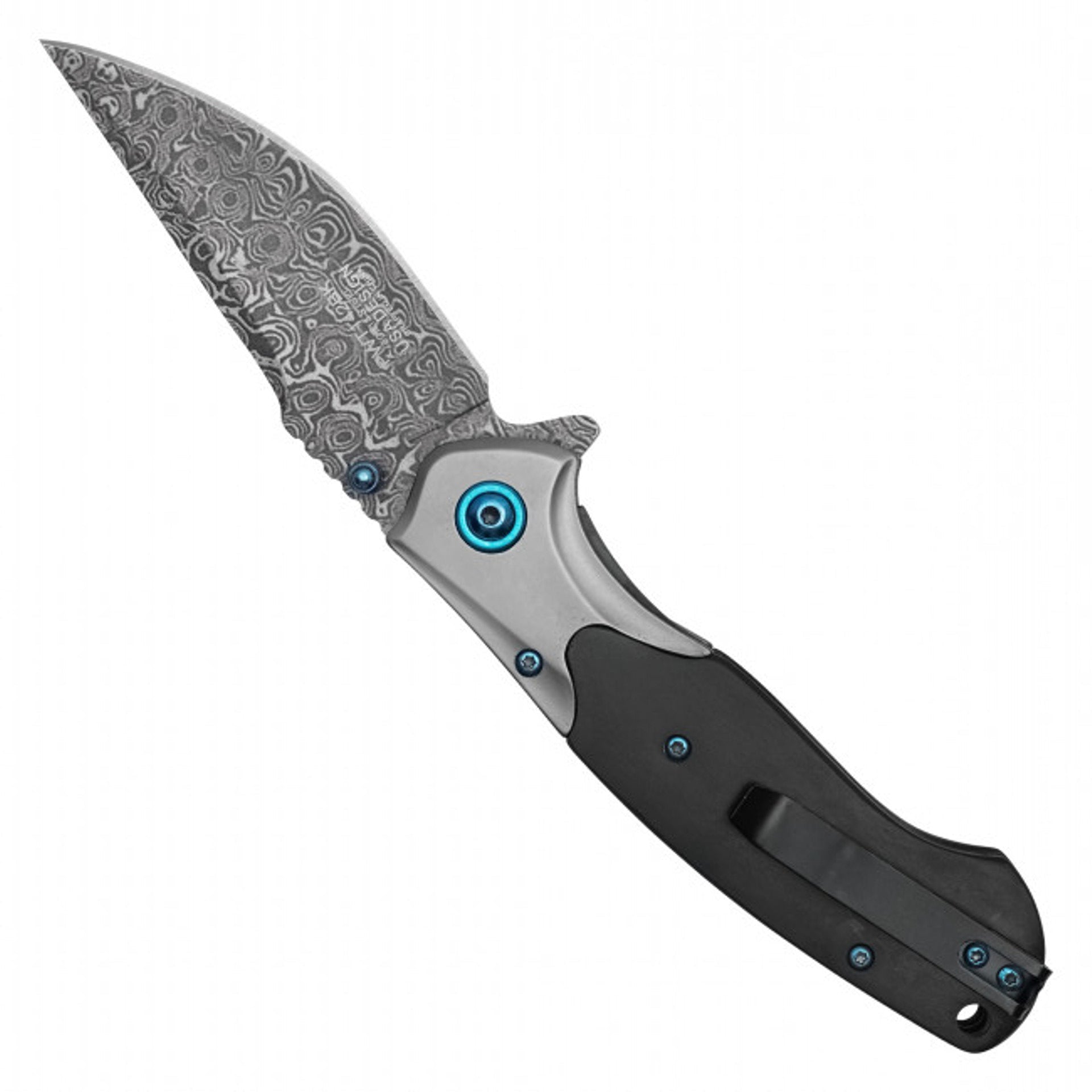 8" Black Wood Pocket Knife