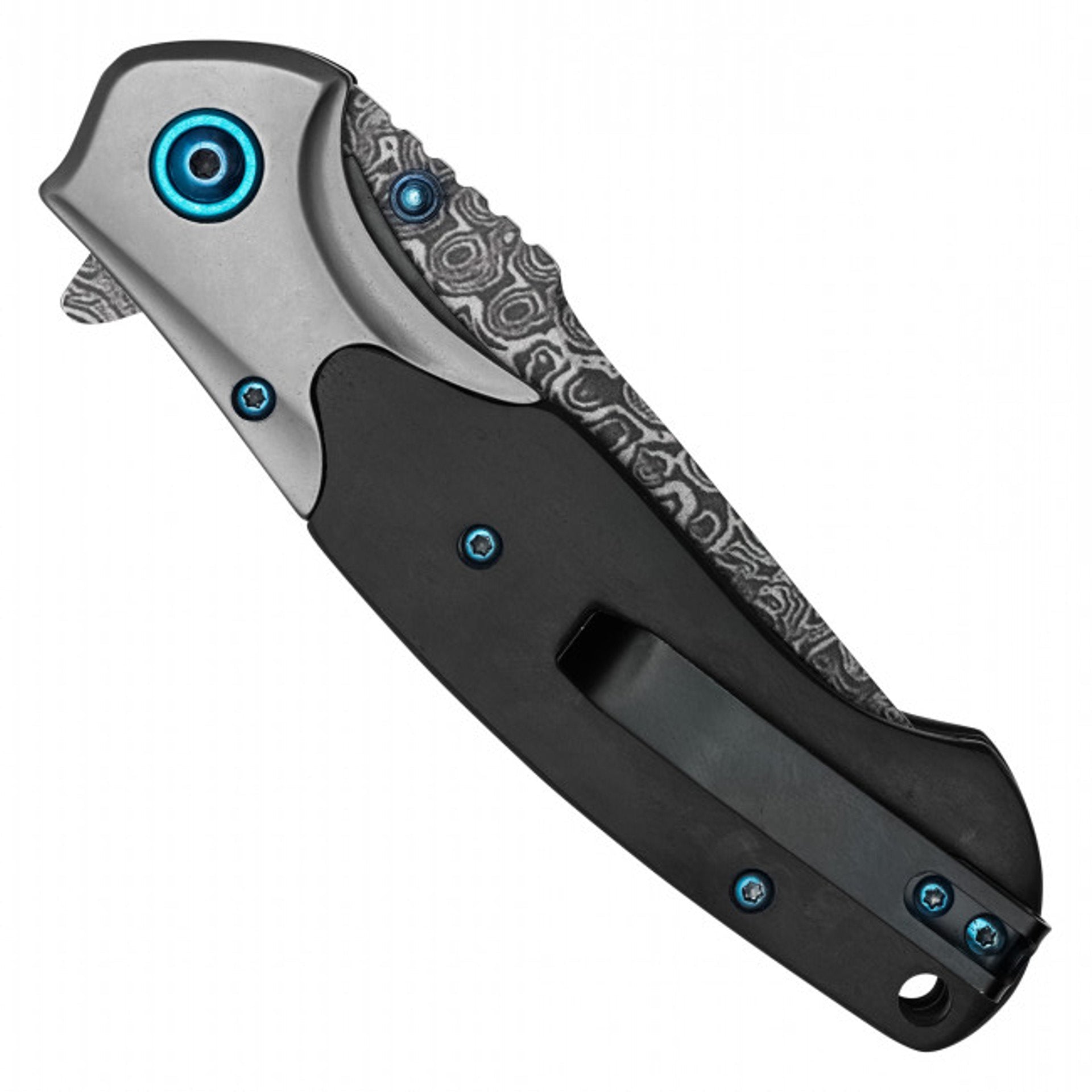 8" Black Wood Pocket Knife