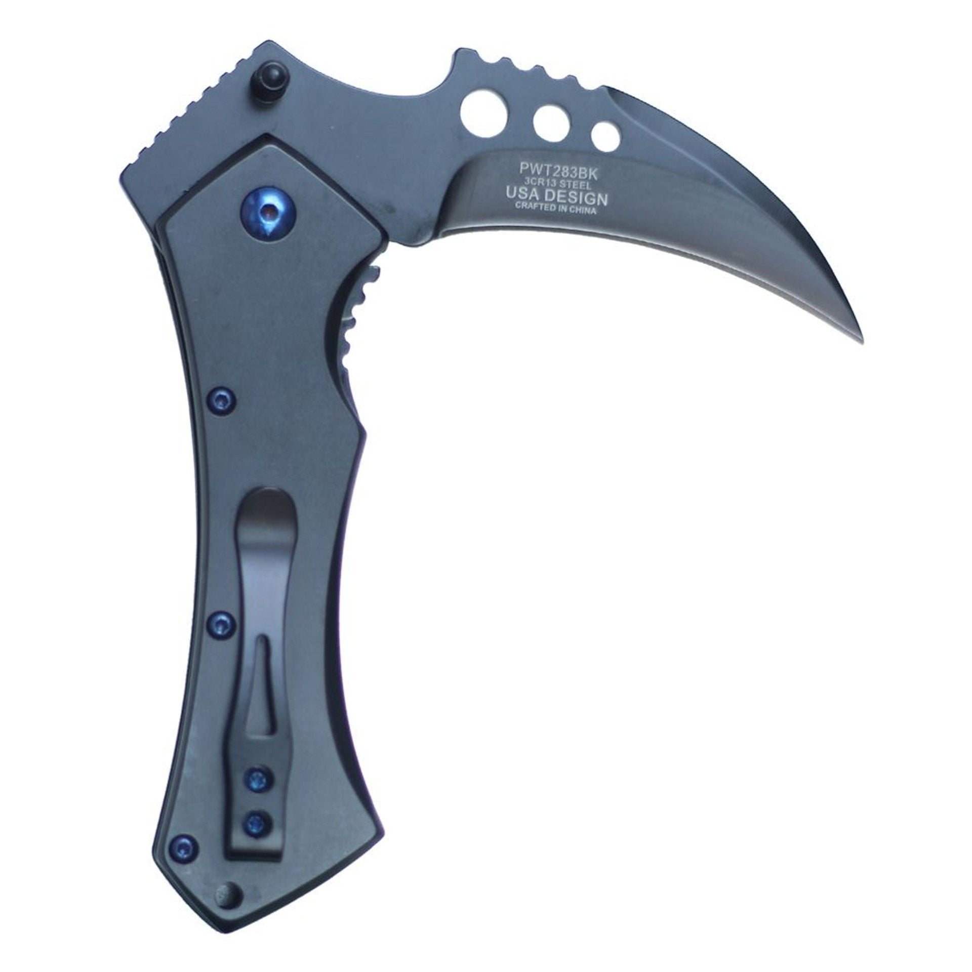 5.5" Wartech Scythe Folding Pocket Knife - PWT283BK