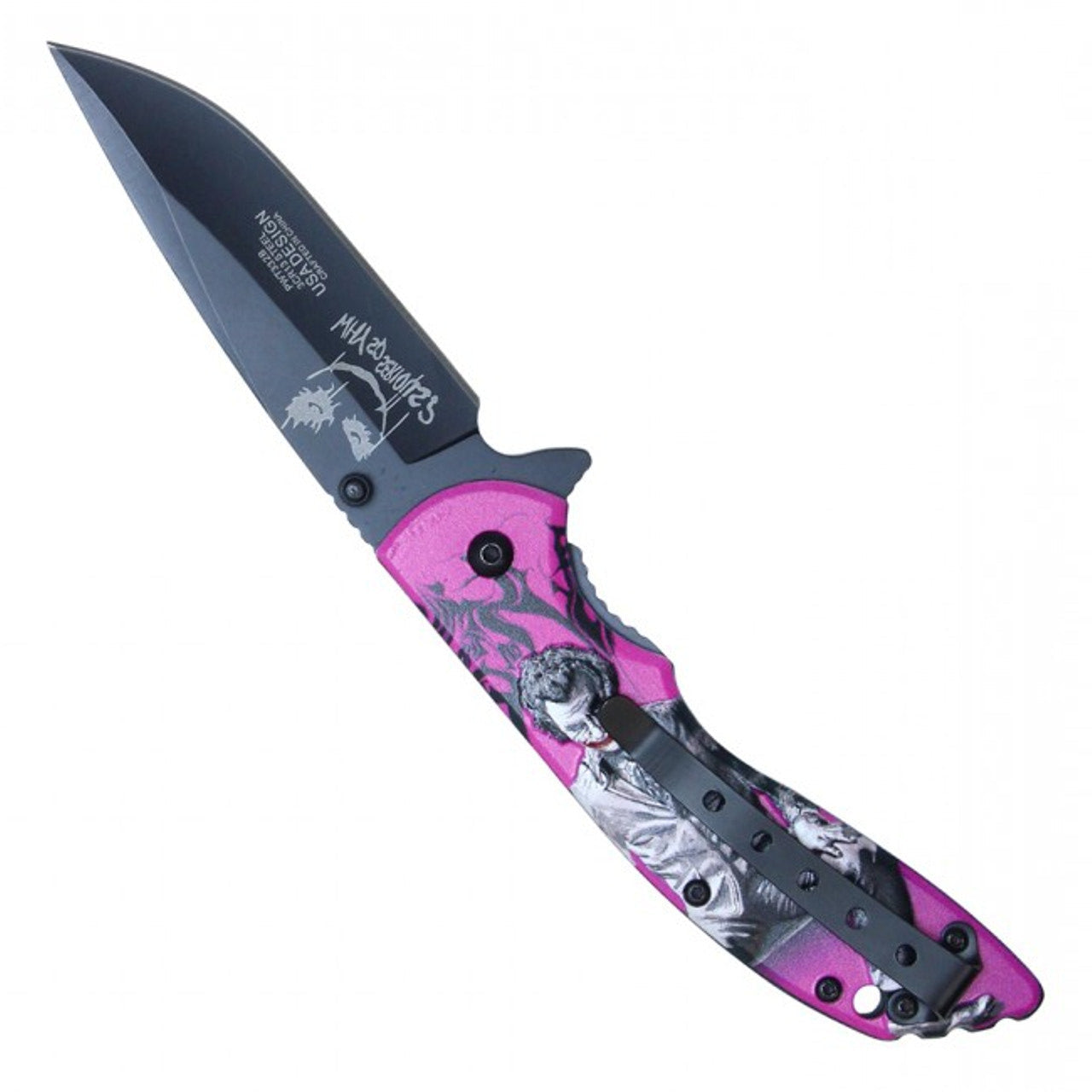 8” Assisted Open Joker Pocket Knife - Purple