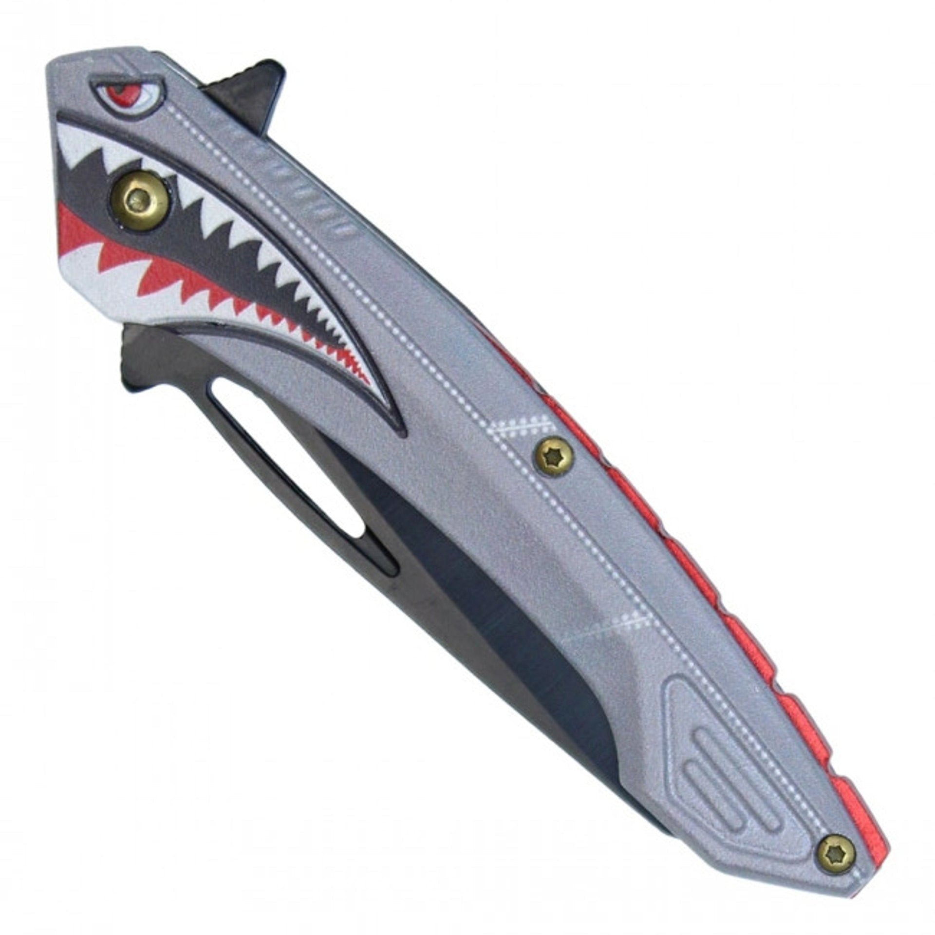 7.5" Assisted Open Shark Knife – Grey | Sleek, Tactical & Razor-Sharp