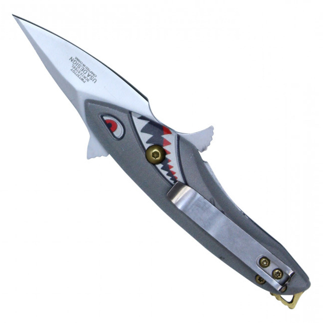 5.5" Assisted Open Shark Knife – Grey
