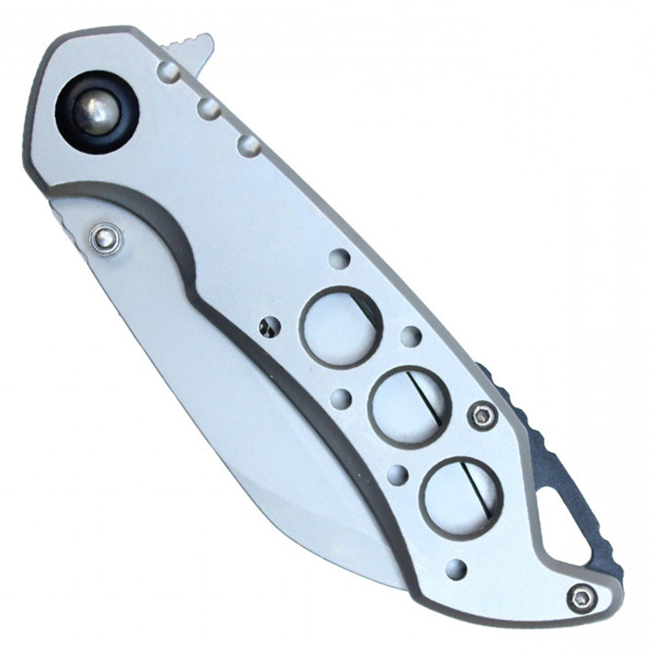 8" Silver Tactical Spring-Assisted Pocket Knife