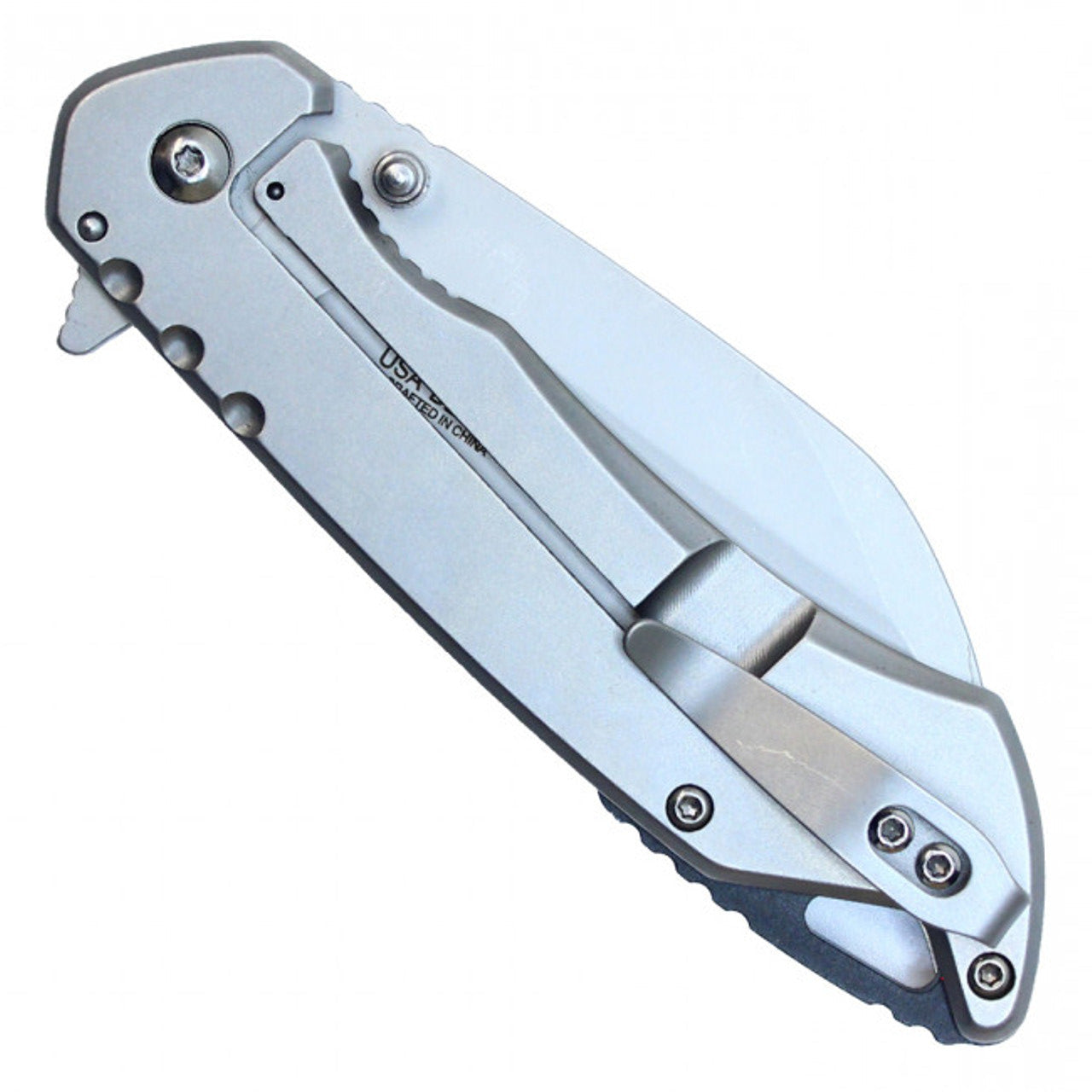 8" Silver Tactical Spring-Assisted Pocket Knife