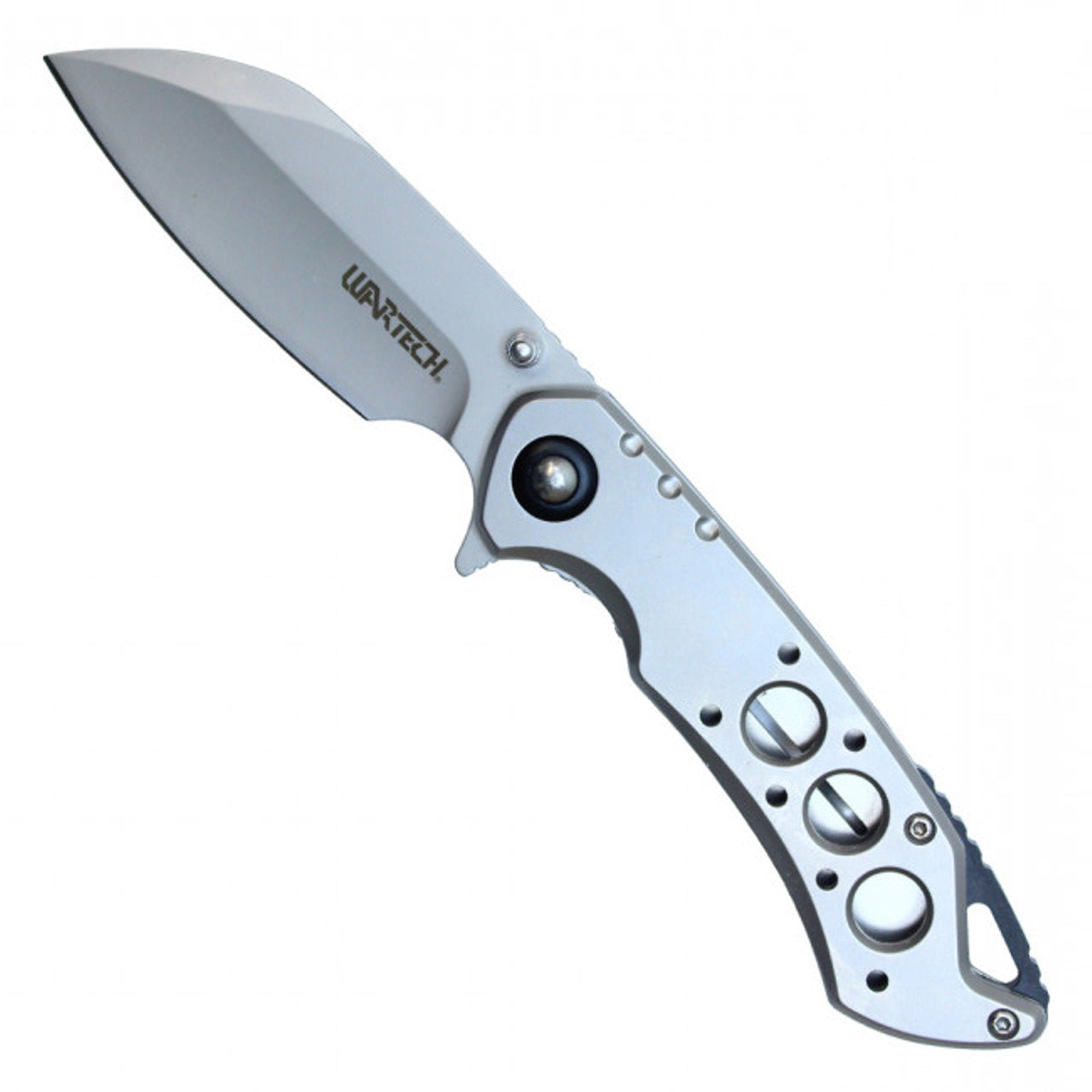 8" Silver Tactical Spring-Assisted Pocket Knife