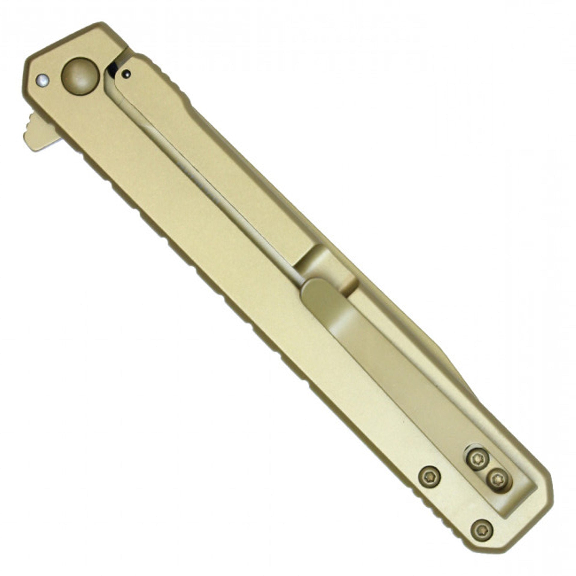 9" Gold 3CR13 Stainless Steel Assisted Opening Pocket Knife with Black Handle
