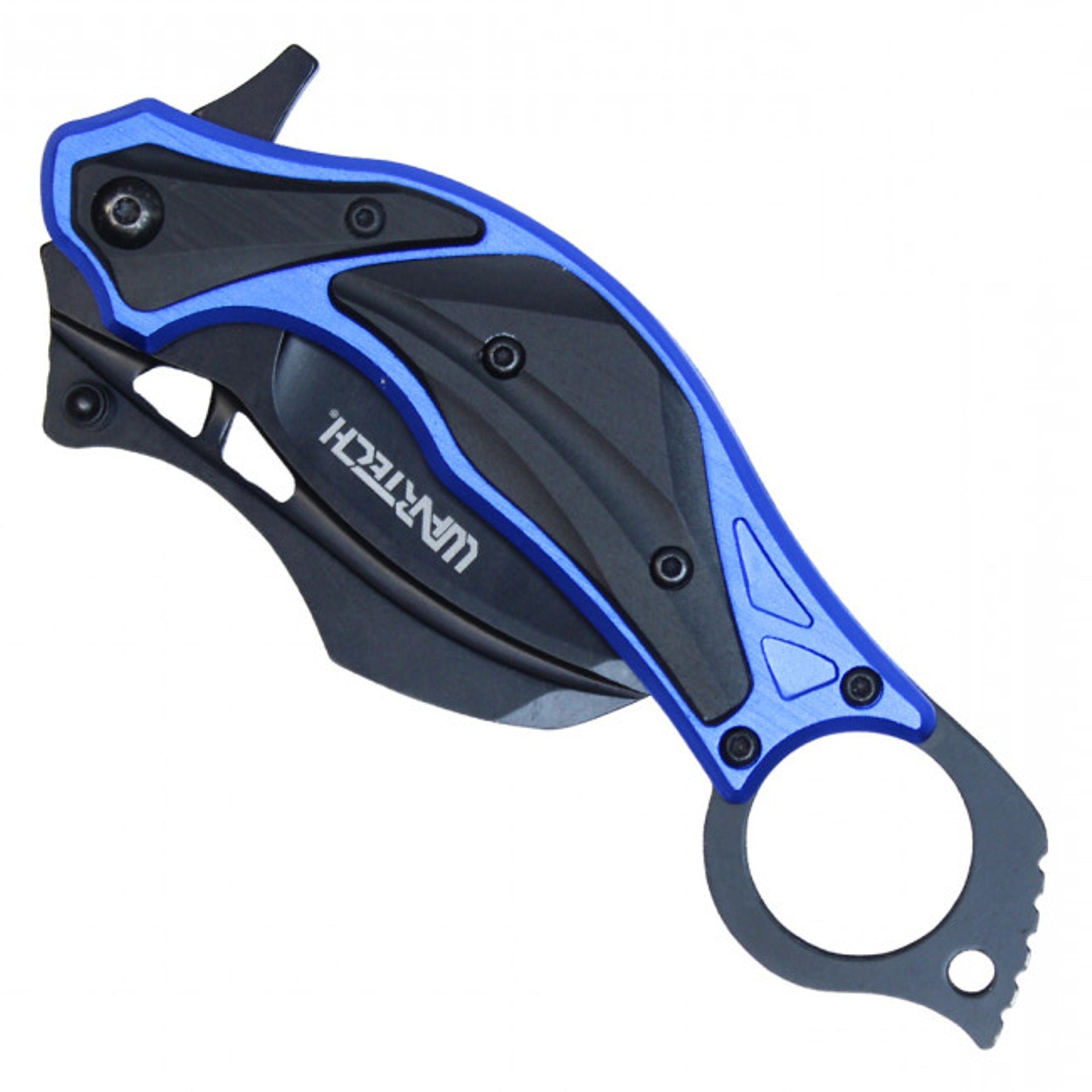 7" Blue Karambit with Black 3CR13 Blade