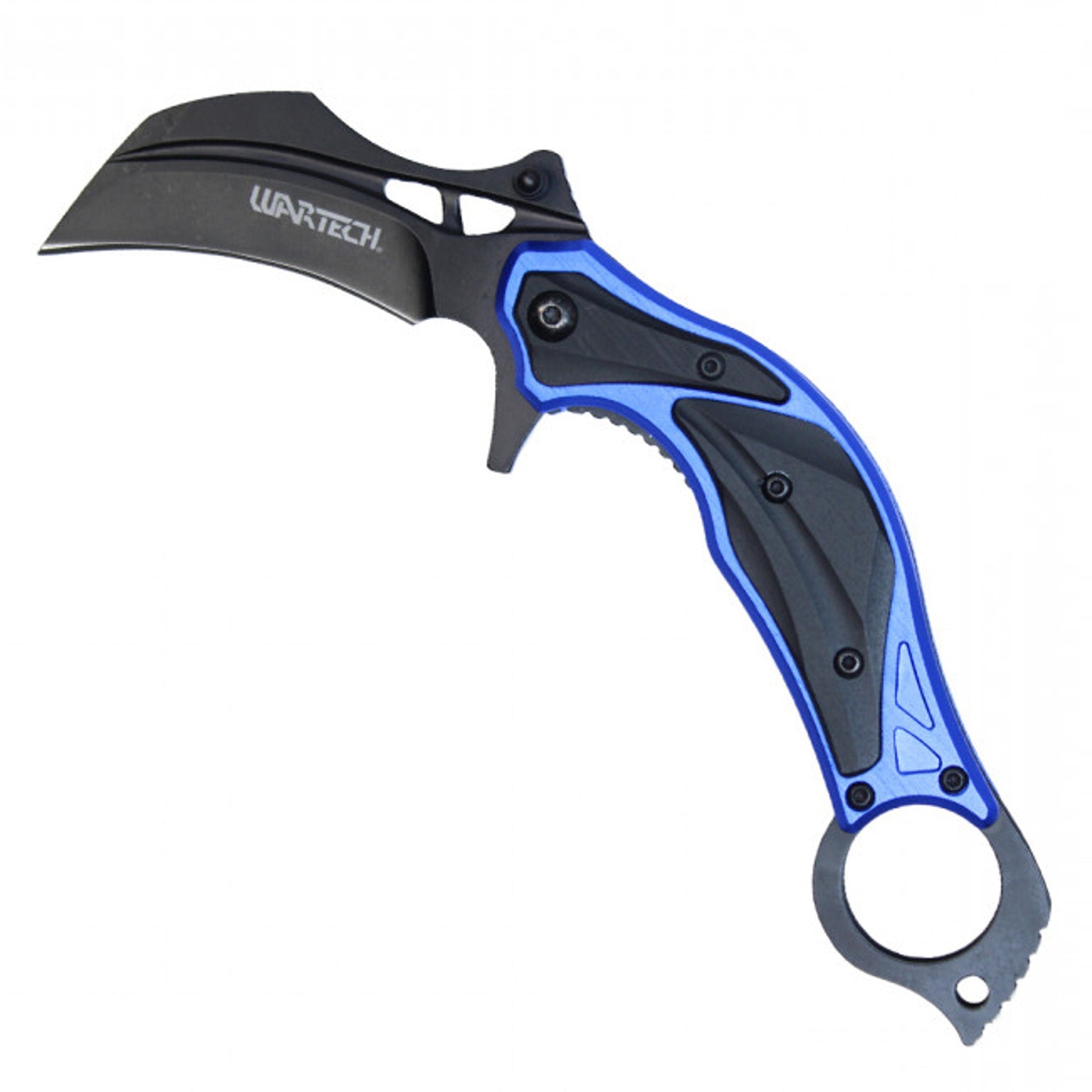 7" Blue Karambit with Black 3CR13 Blade