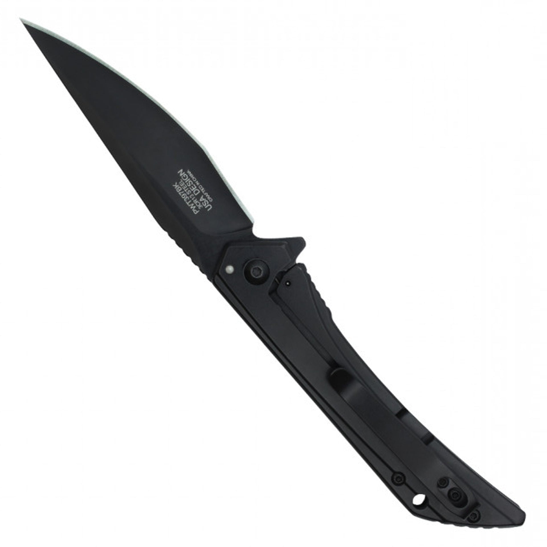 8" Slim Black Pocket Knife