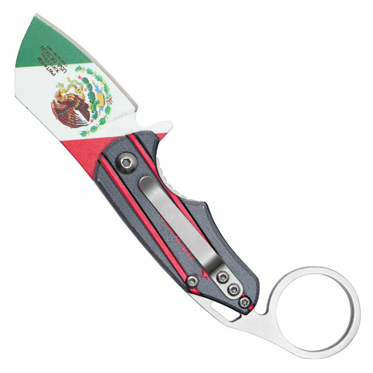 5.5" Mexico Flag Karambit Pocket Knife