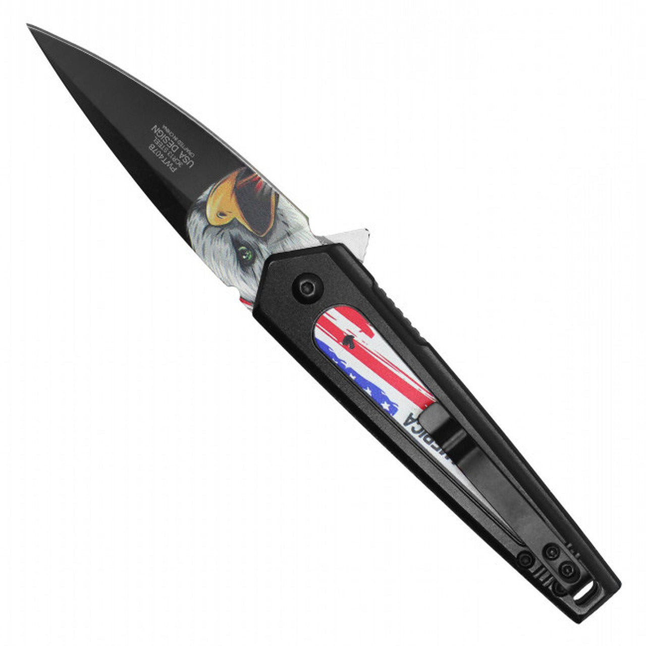 7.5" God Bless America Patriotic Pocket Knife