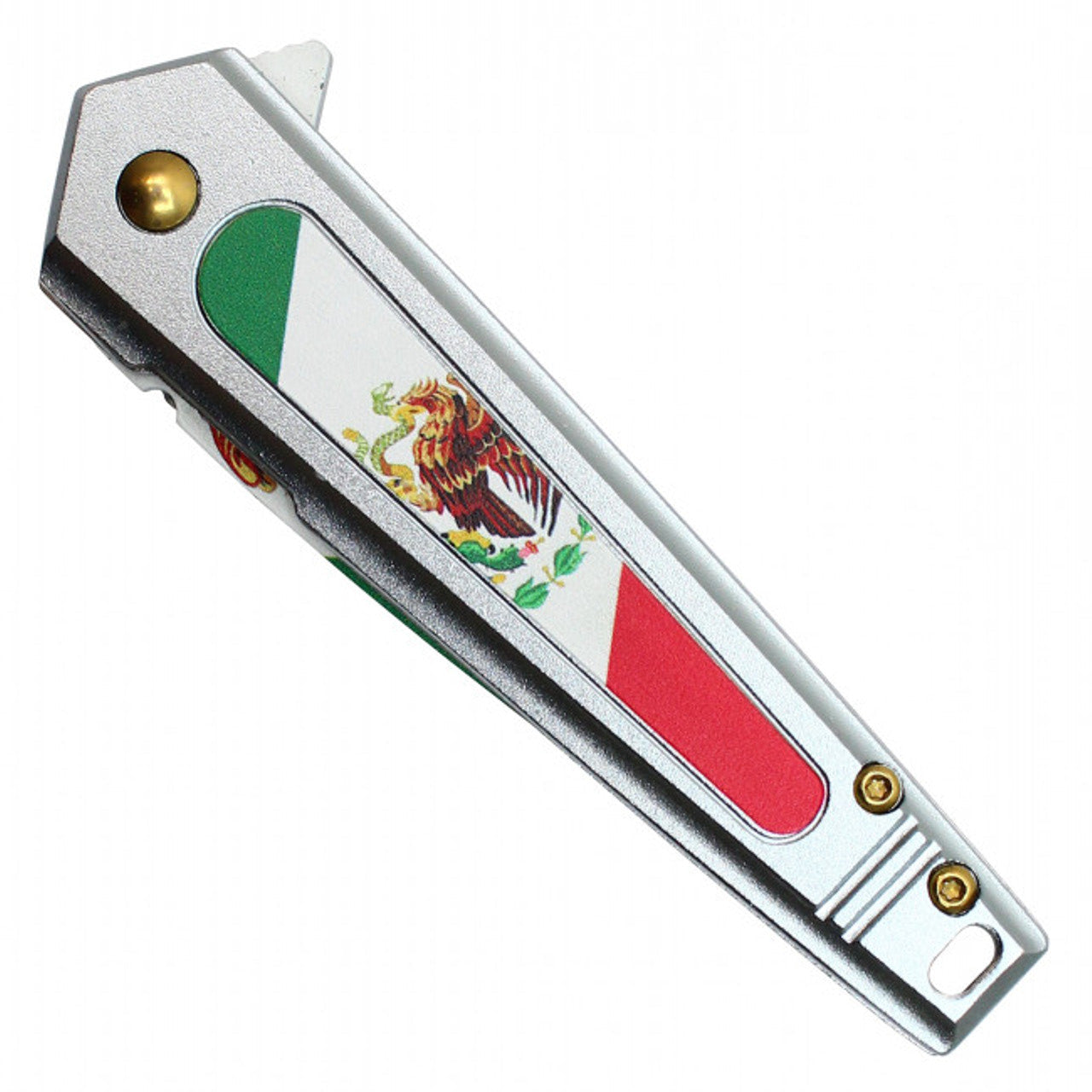 7.5" Mexico-Themed Pocket Knife with Flag Design