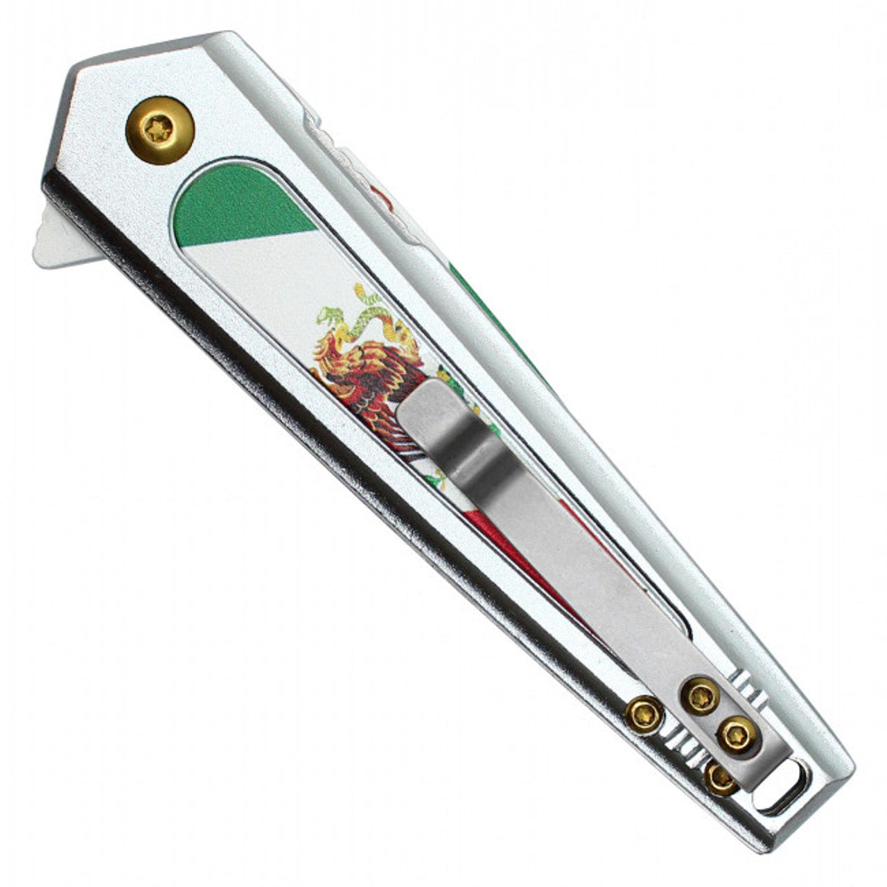 7.5" Mexico-Themed Pocket Knife with Flag Design