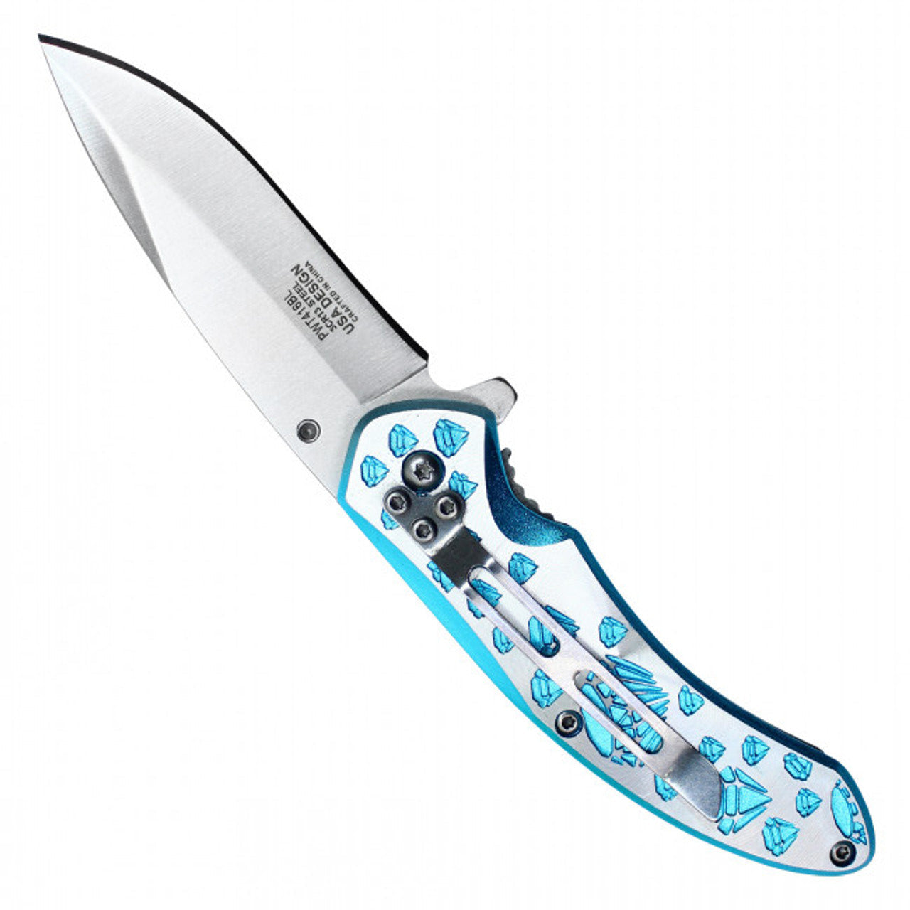 7" Blue Diamond Folding Pocket Knife