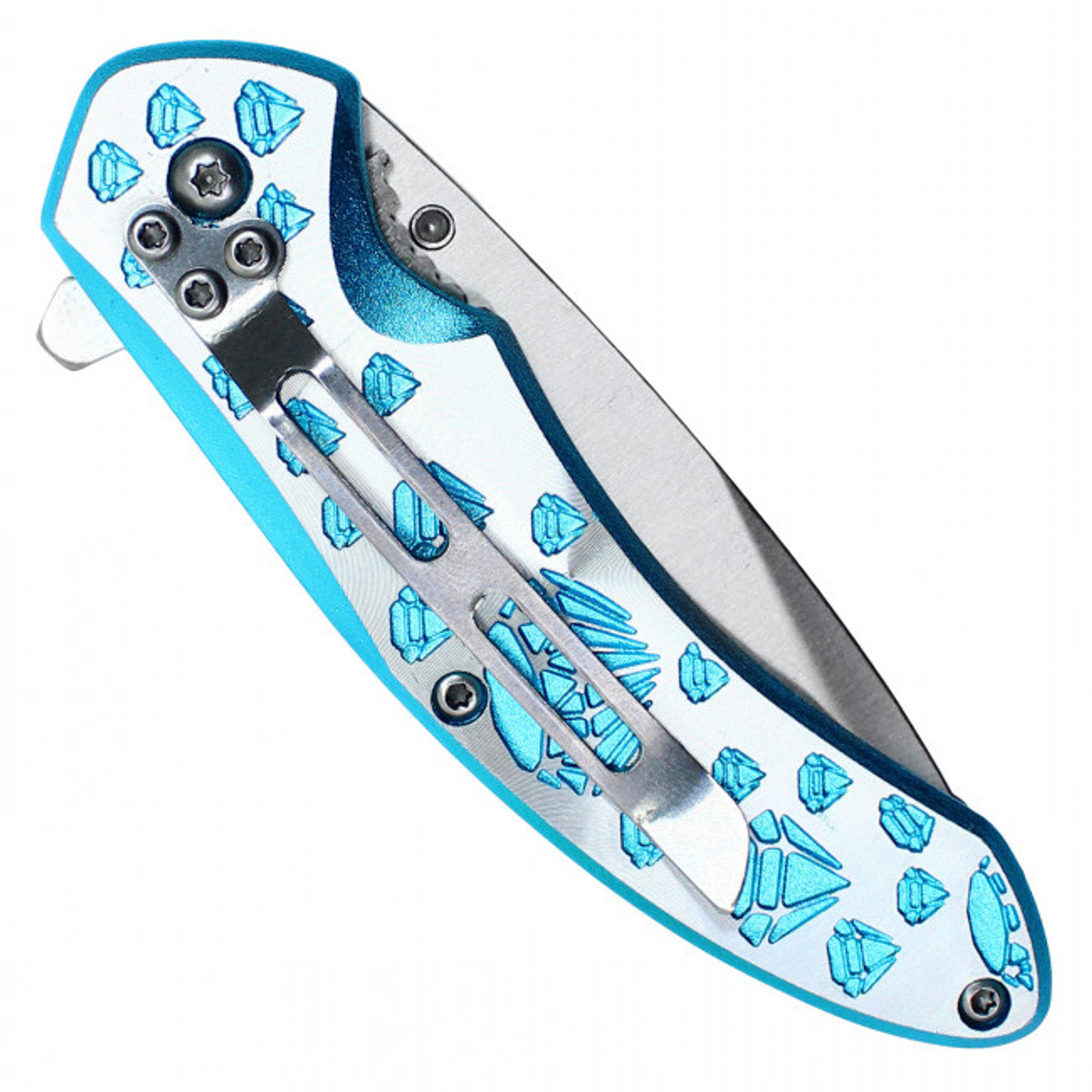 7" Blue Diamond Folding Pocket Knife