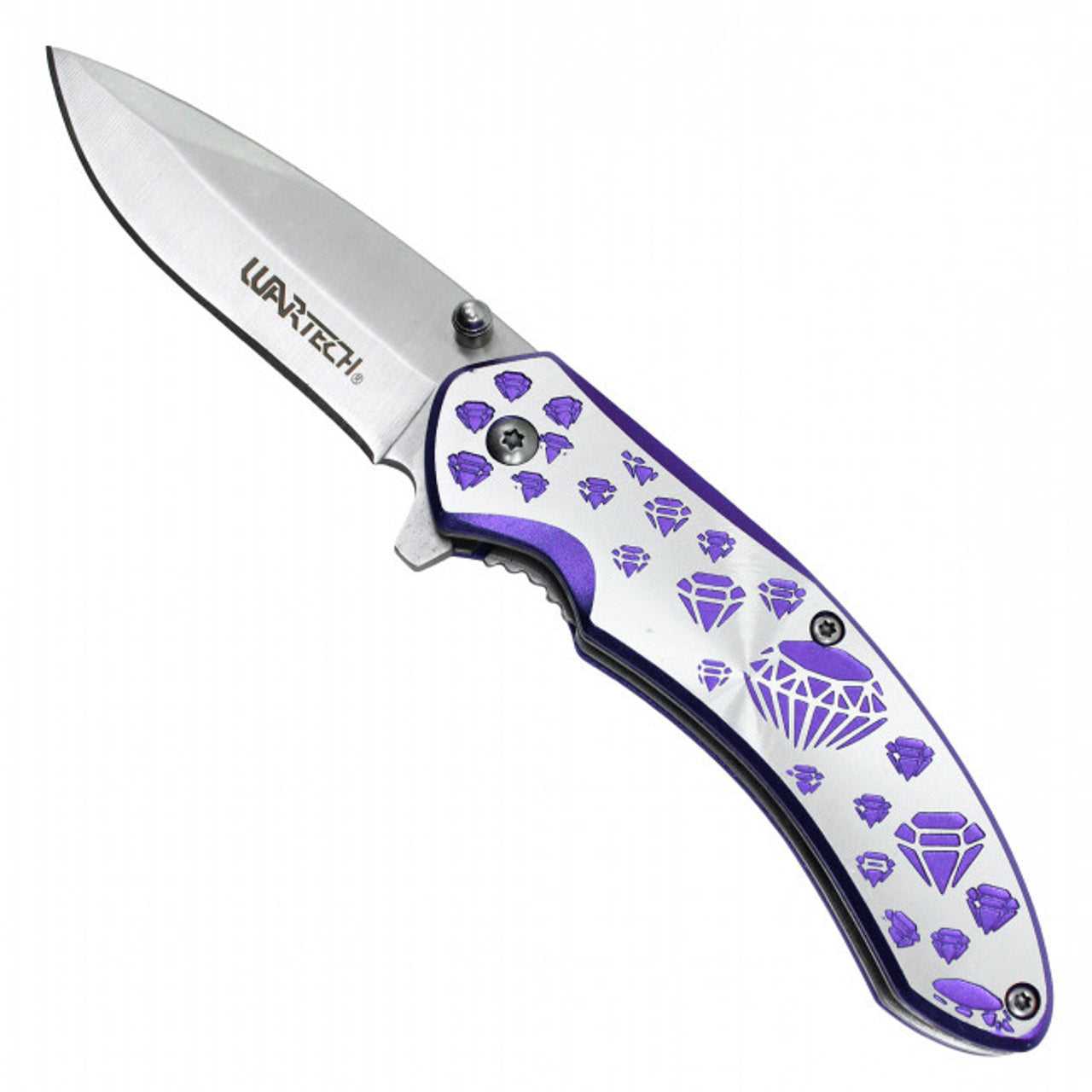 7" Purple Diamond Pocket Knife