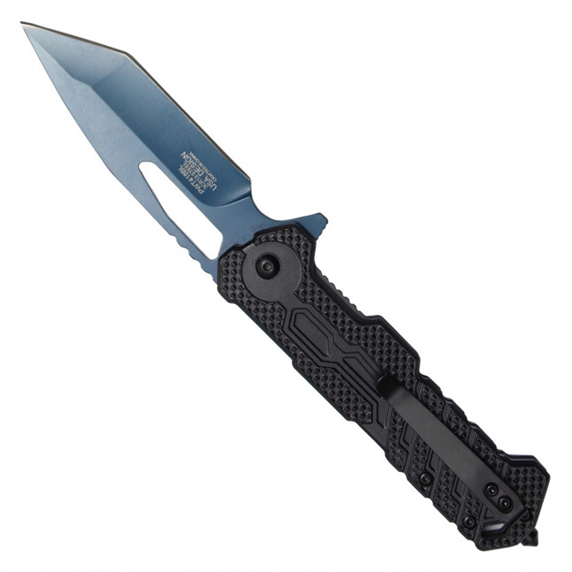 8" Blue Assisted Opening Pocket Knife