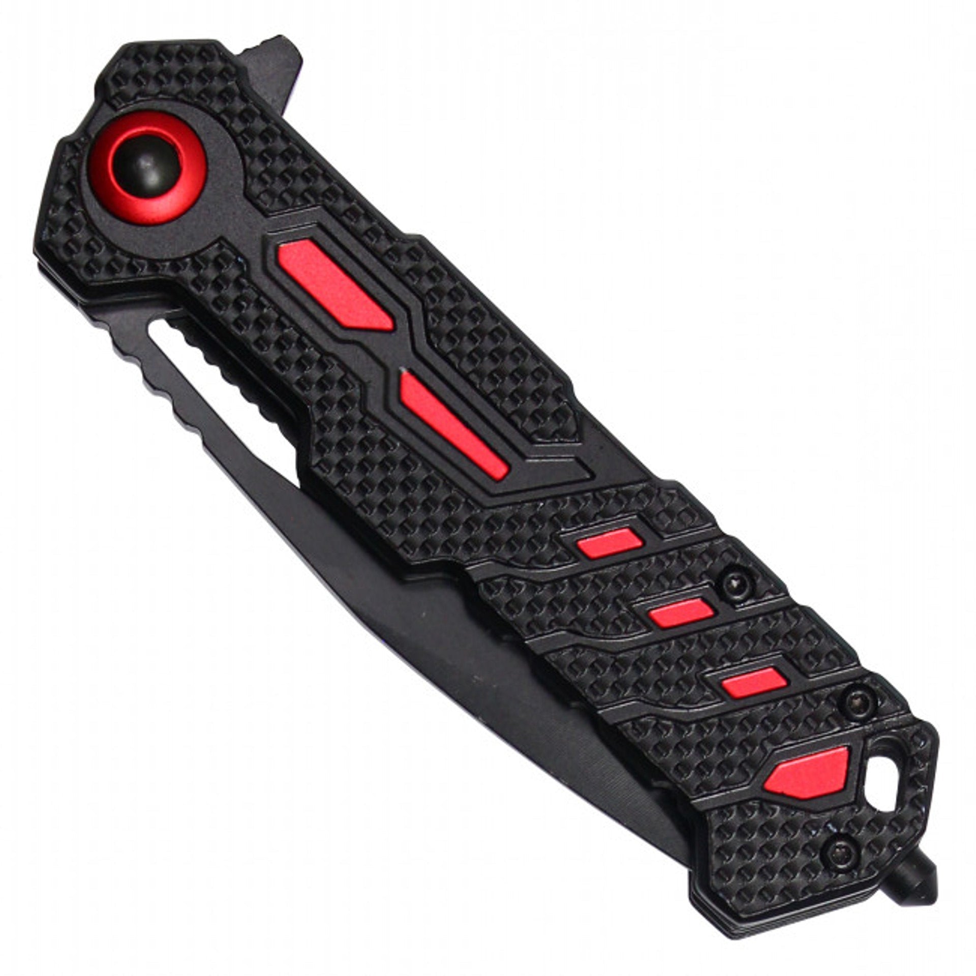8" Red Handle Tactical Folding Knife