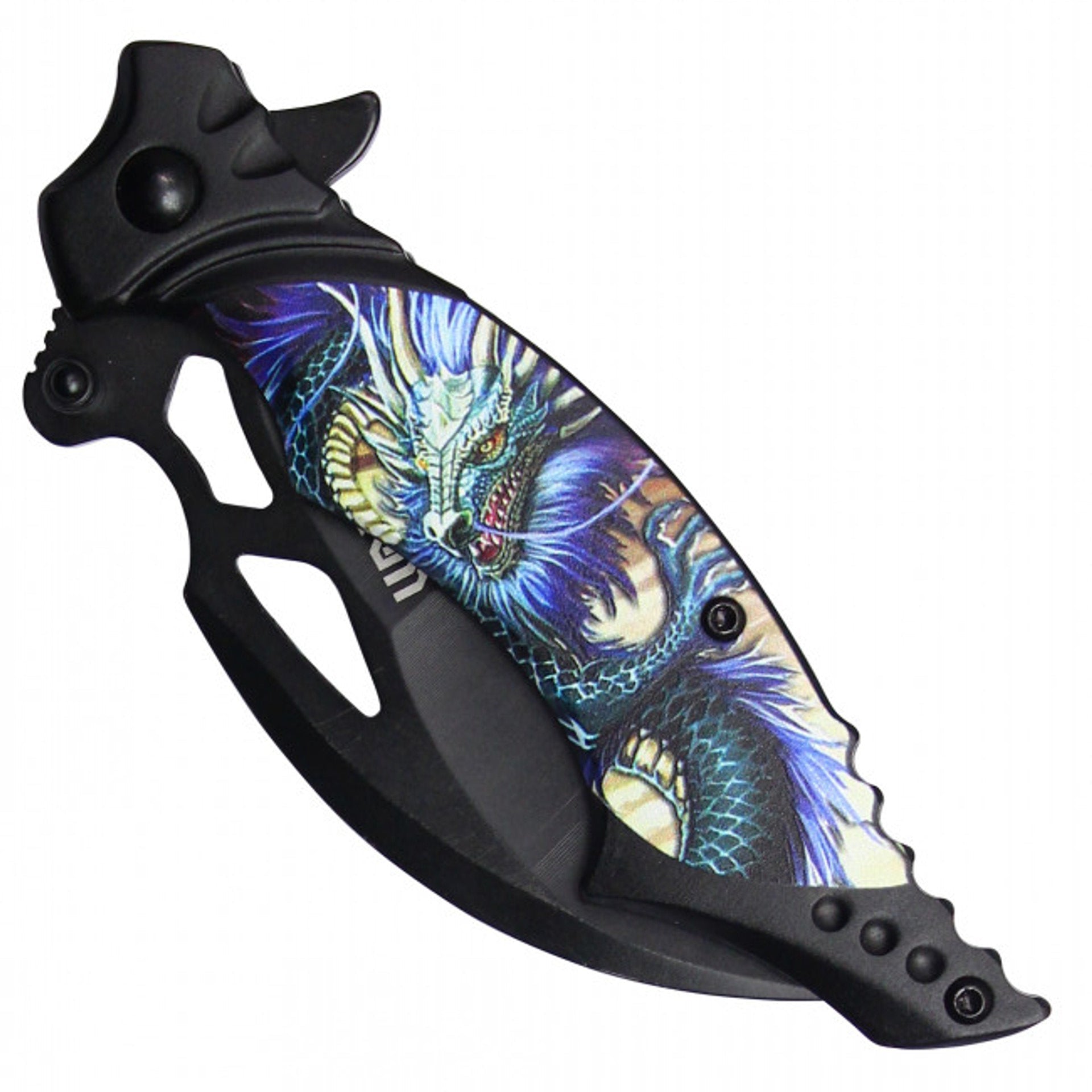 7.5" Dragon Pocket Knife - Black