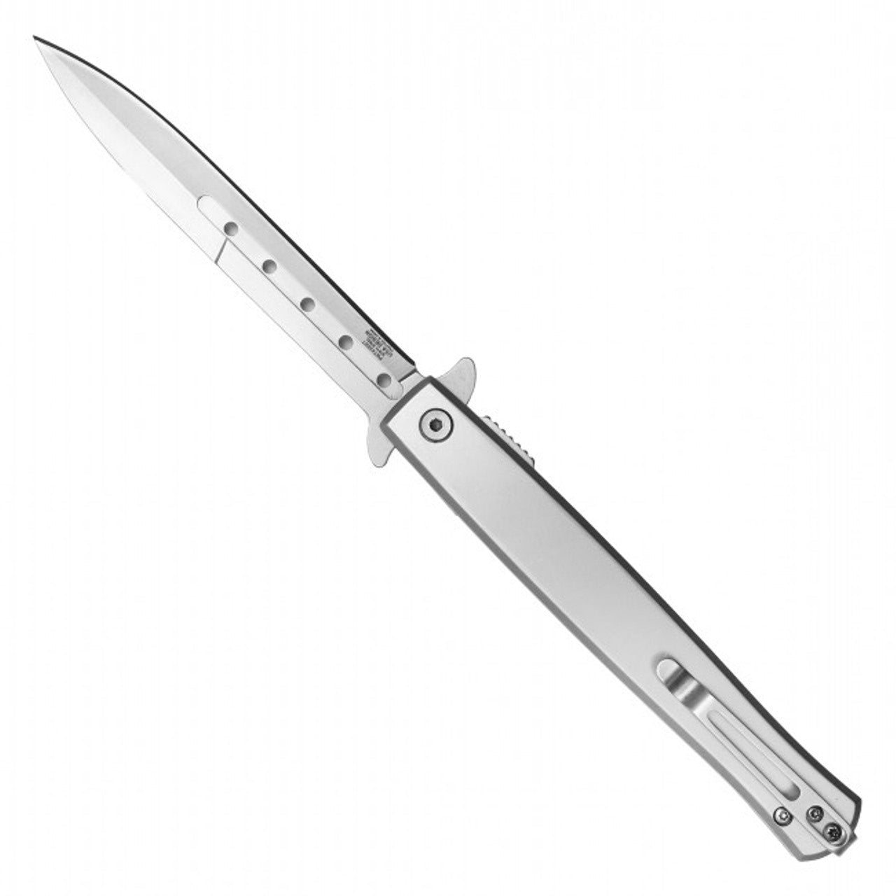 9.5" White Stiletto Pocket Knife – 3CR13 Steel Blade & G10 Handle