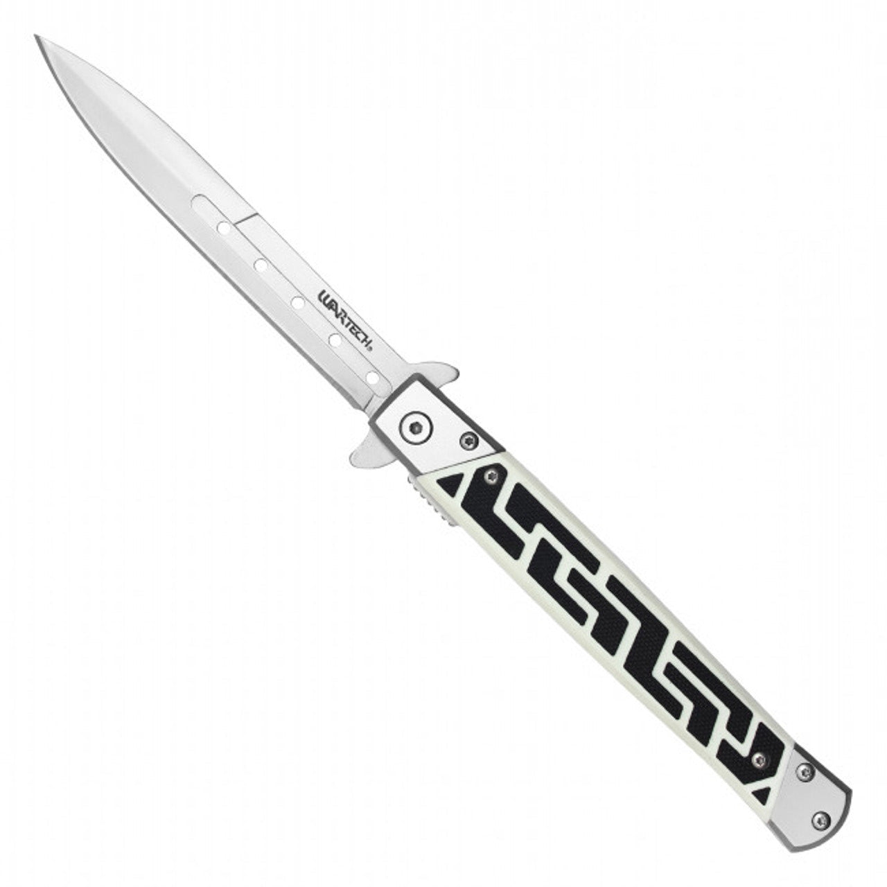 9.5" White Stiletto Pocket Knife – 3CR13 Steel Blade & G10 Handle