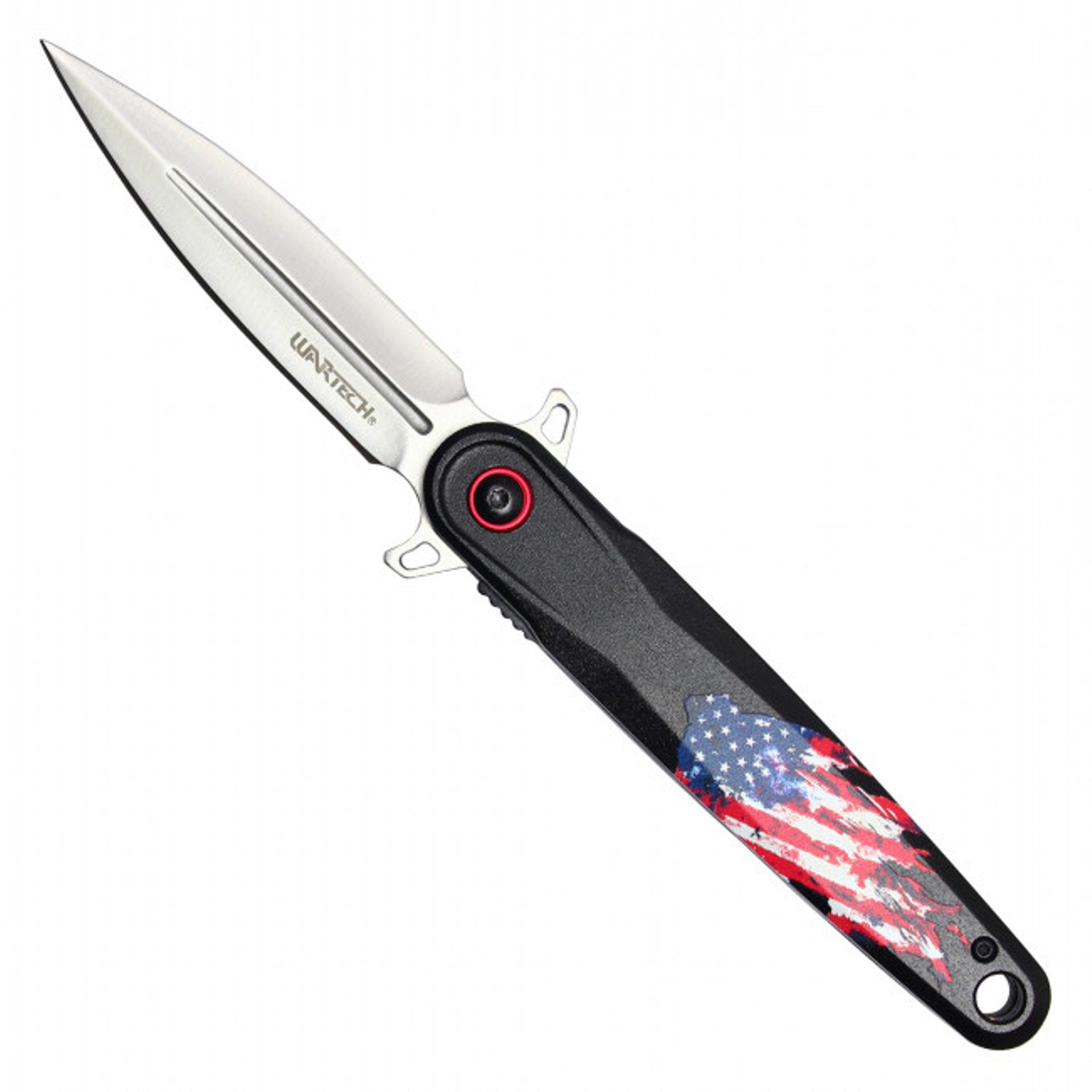 8.5" Black Pocket Dagger with USA Flag Handle