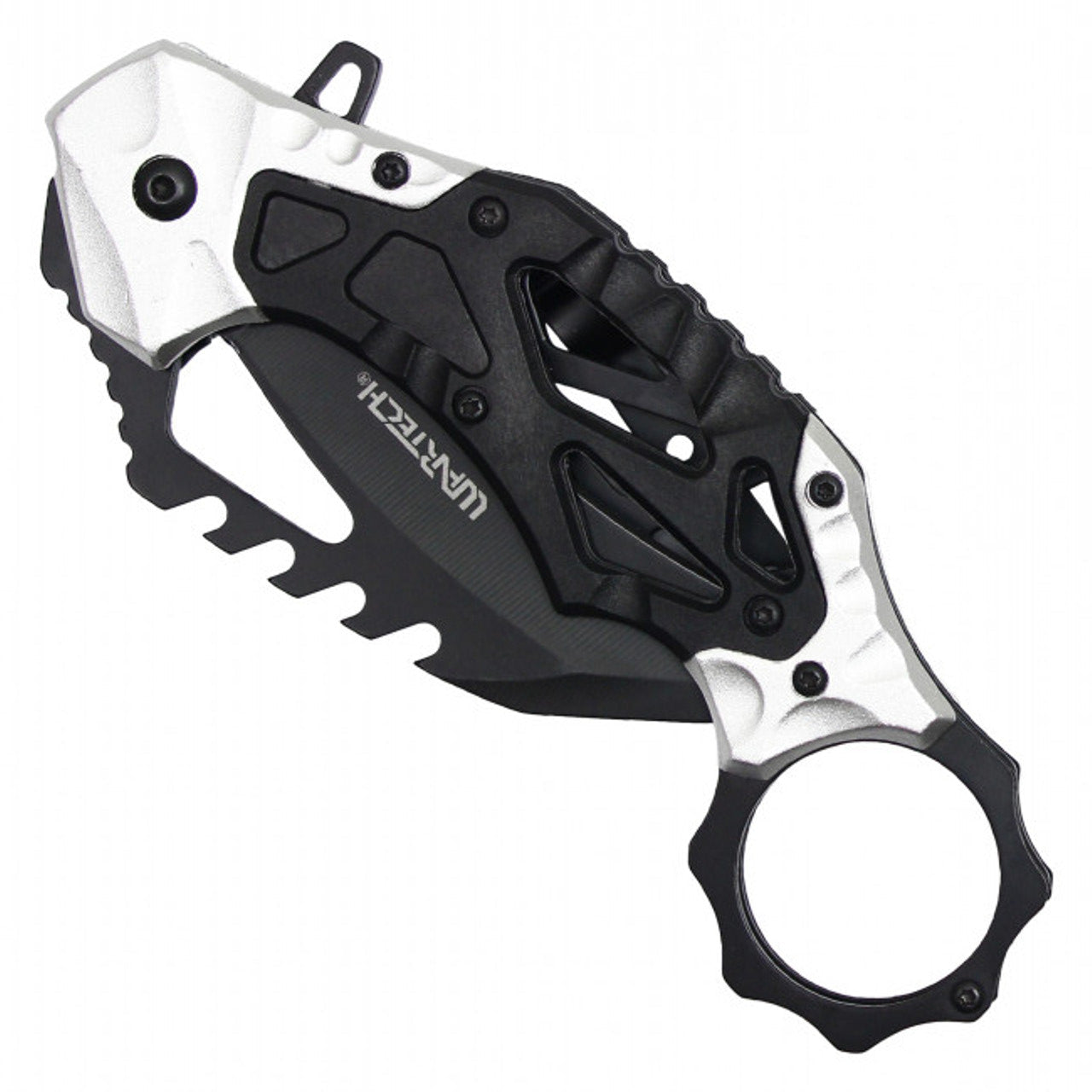7.25" Black Pocket Karambit with Serrated Edge