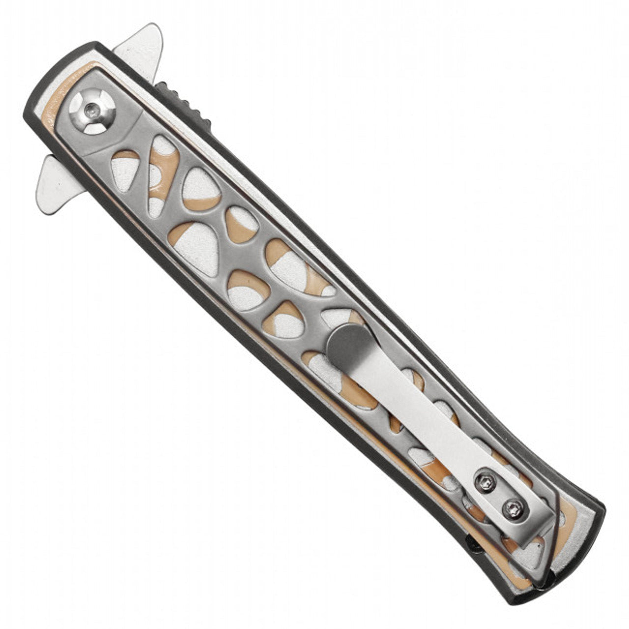 9" WarTech Assisted Opening Pocket Knife – Silver | Precision & Strength