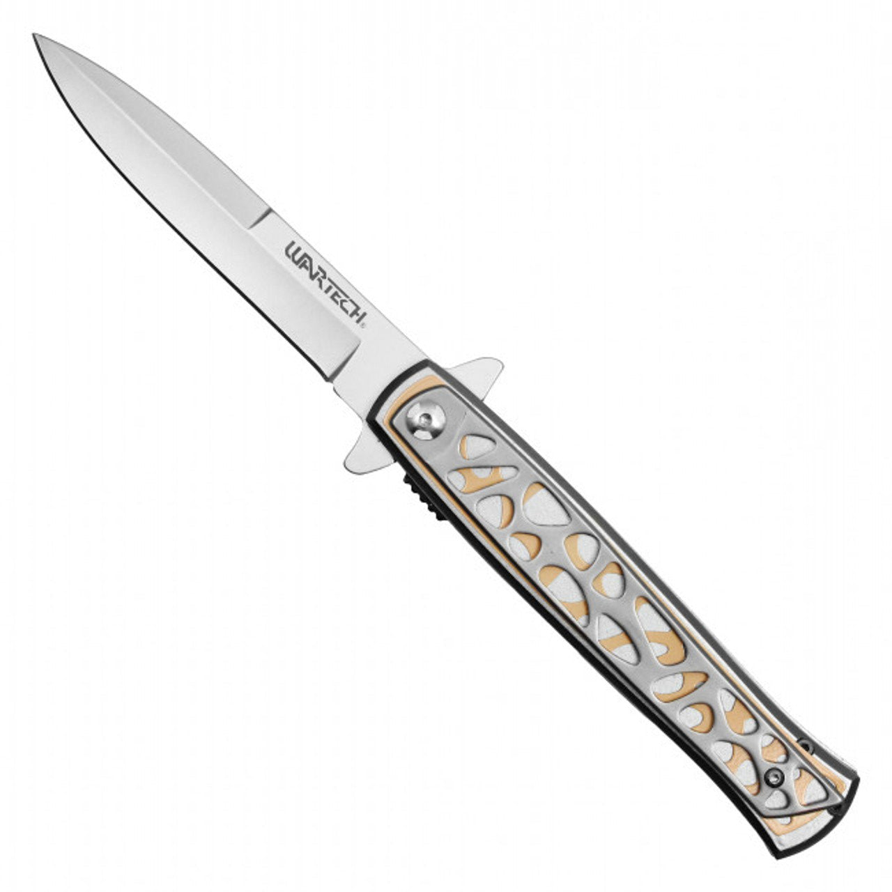 9" WarTech Assisted Opening Pocket Knife – Silver | Precision & Strength