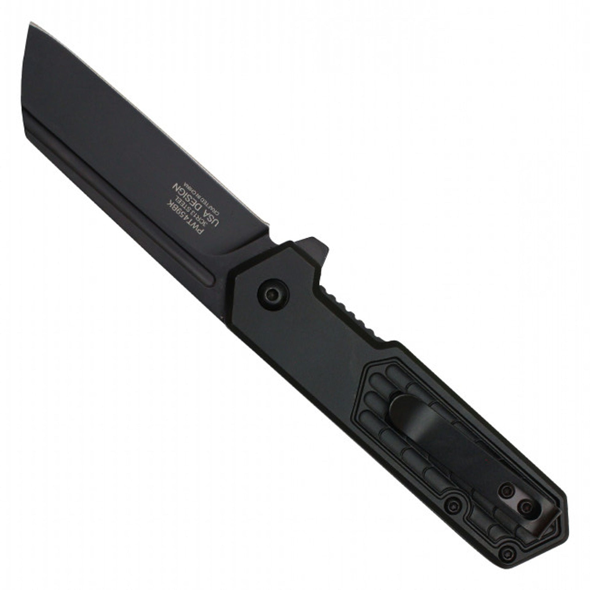 7" Black Cleaver Pocket Knife