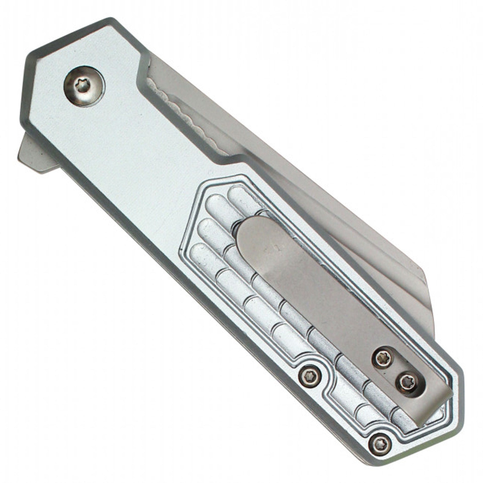 7" Silver Cleaver Pocket Knife