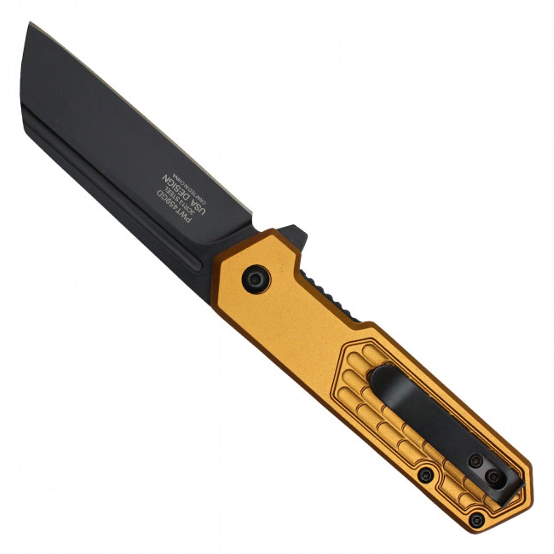 7" Gold Cleaver Pocket Knife
