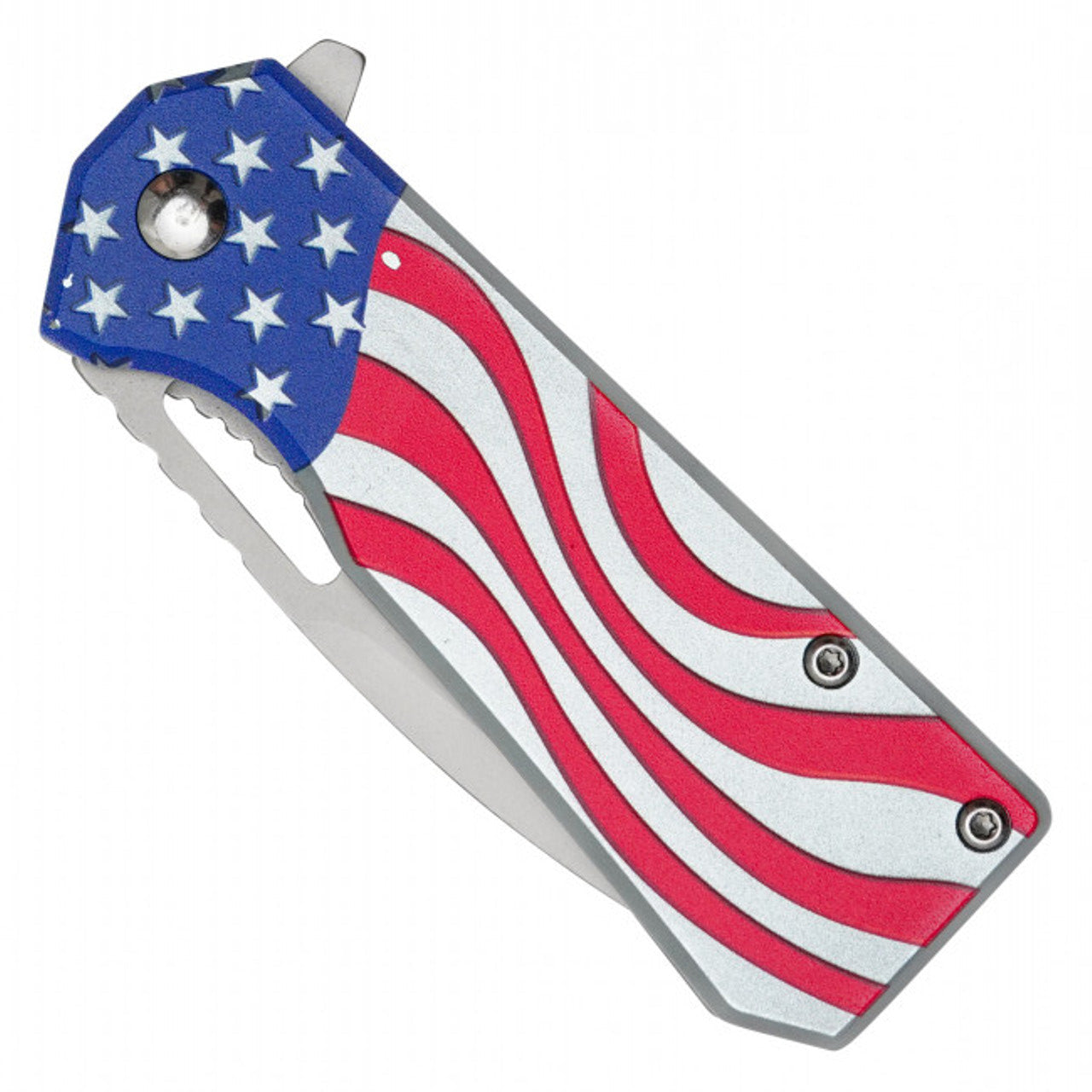 6.25" Silver USA Flag Pocket Knife – Patriotic & Reliable