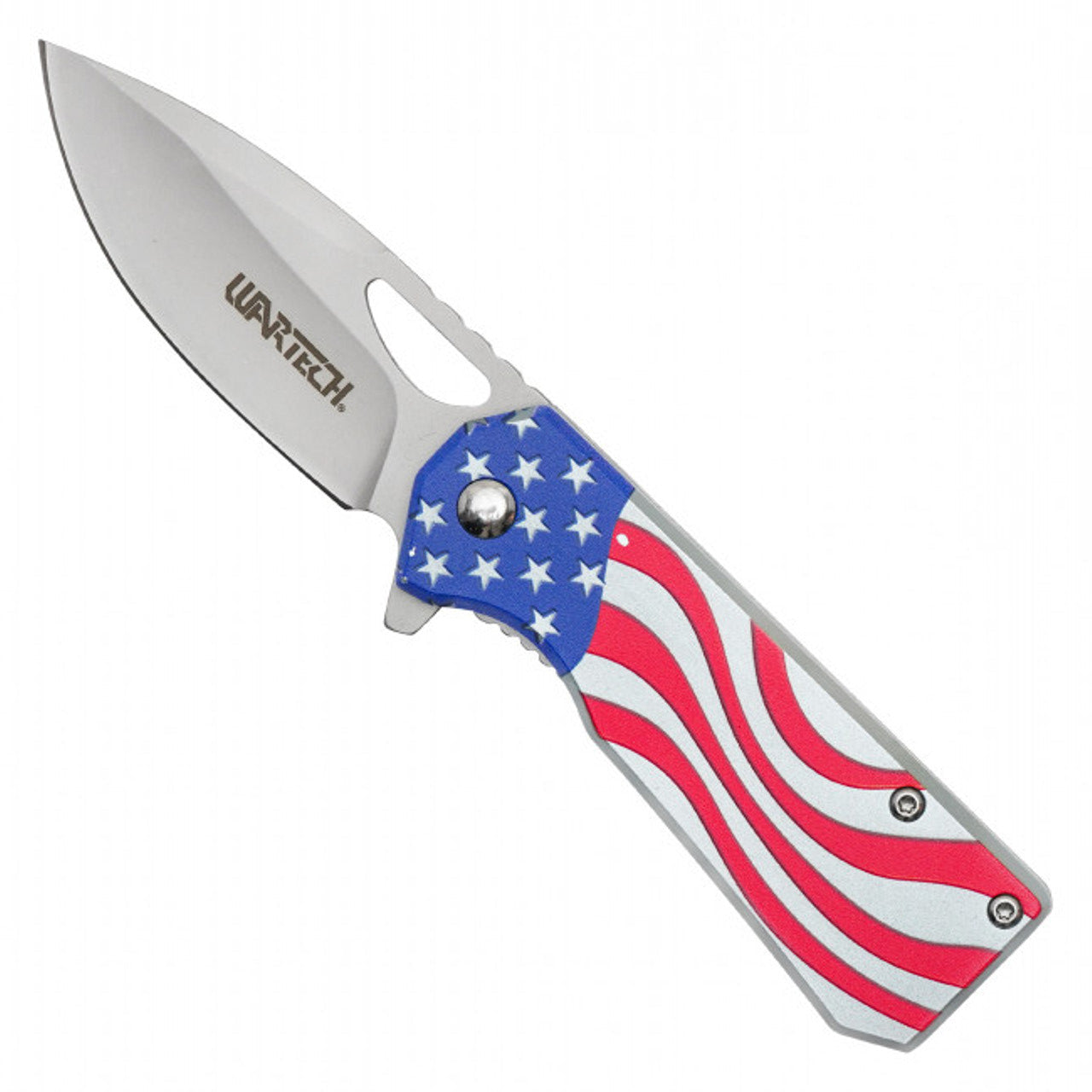 6.25" Silver USA Flag Pocket Knife – Patriotic & Reliable