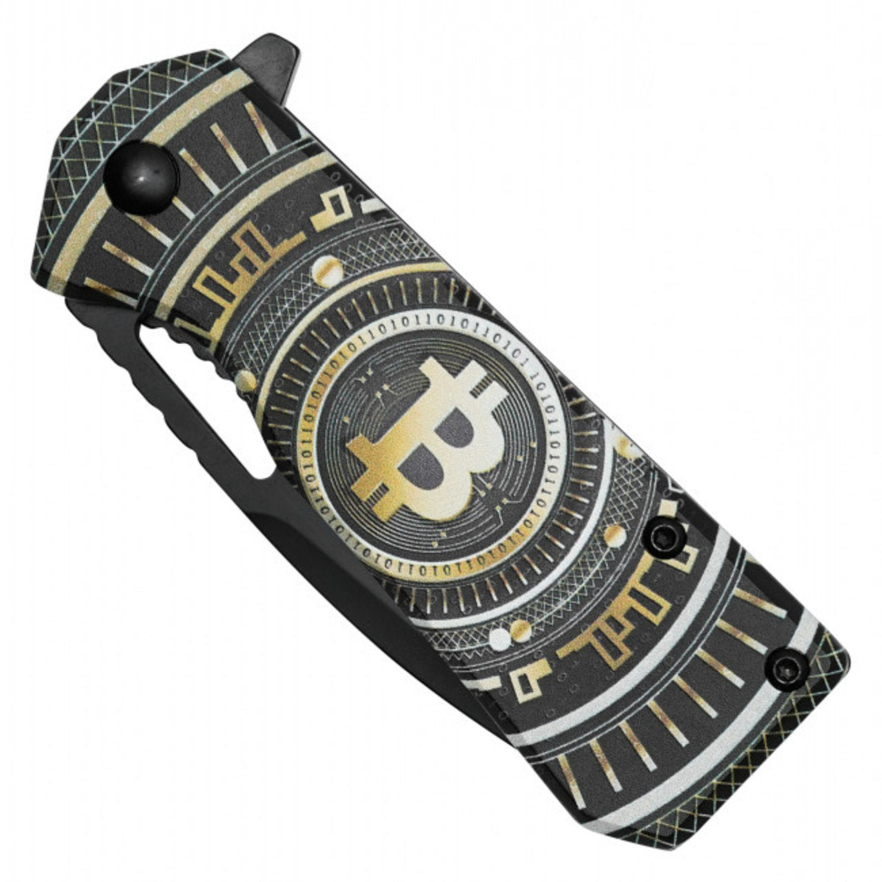 6.25" Black Bitcoin Pocket Knife – Sleek & Futuristic