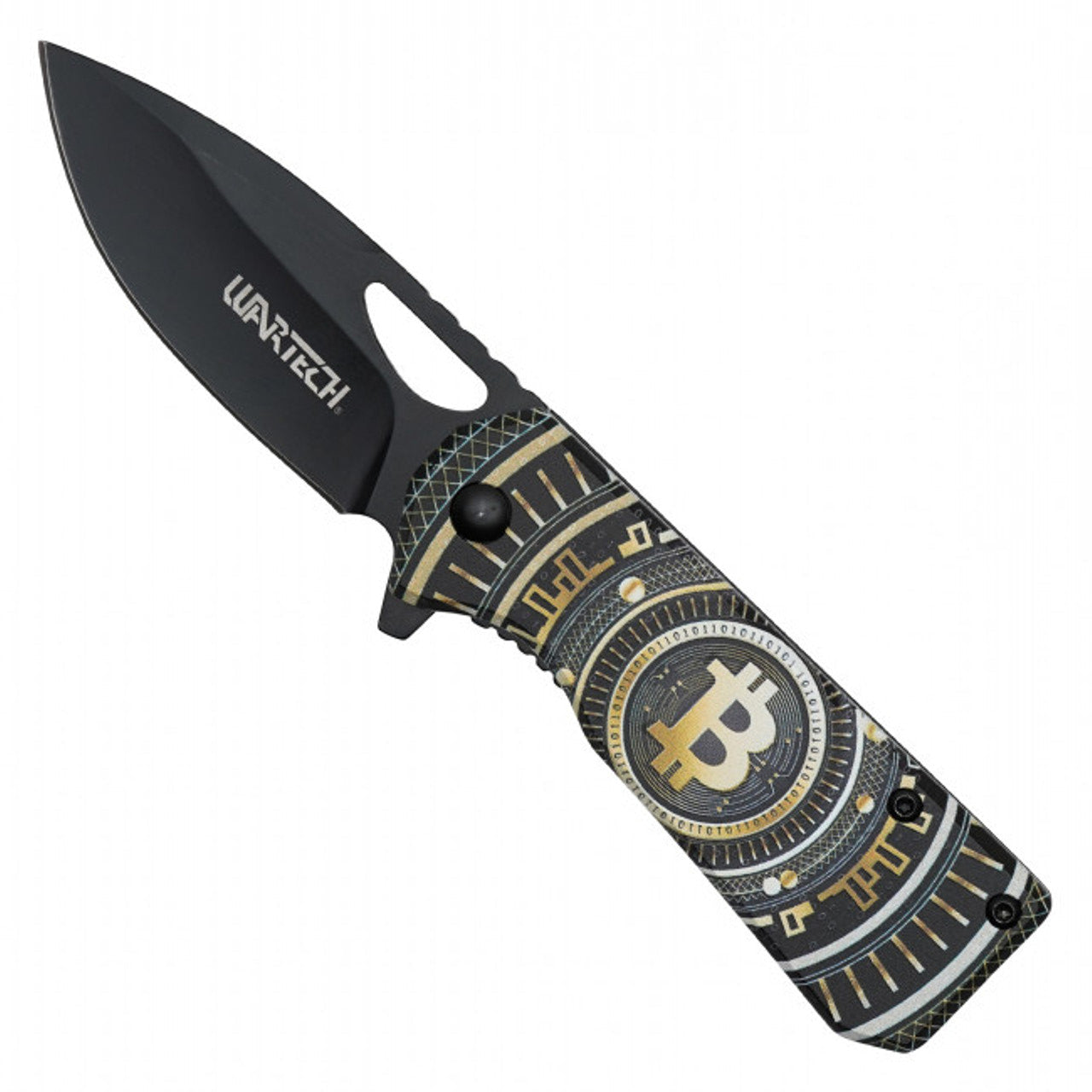 6.25" Black Bitcoin Pocket Knife – Sleek & Futuristic