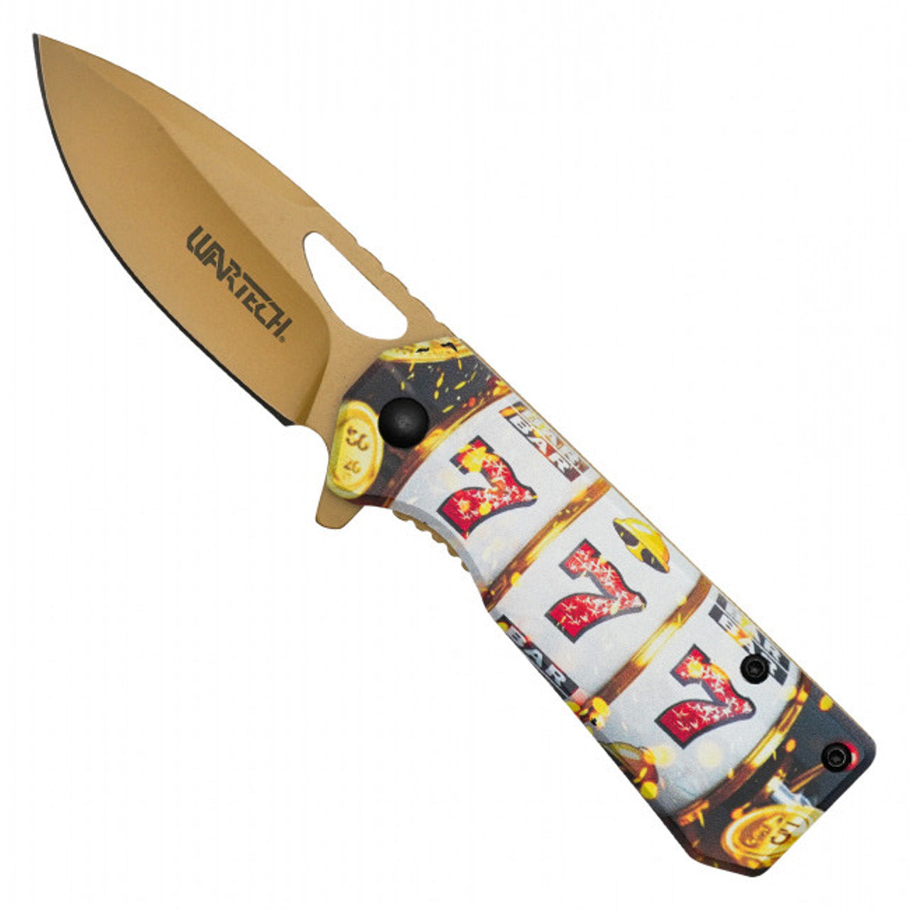 6.25" Gold Jackpot 777 Pocket Knife – Striking & Compact